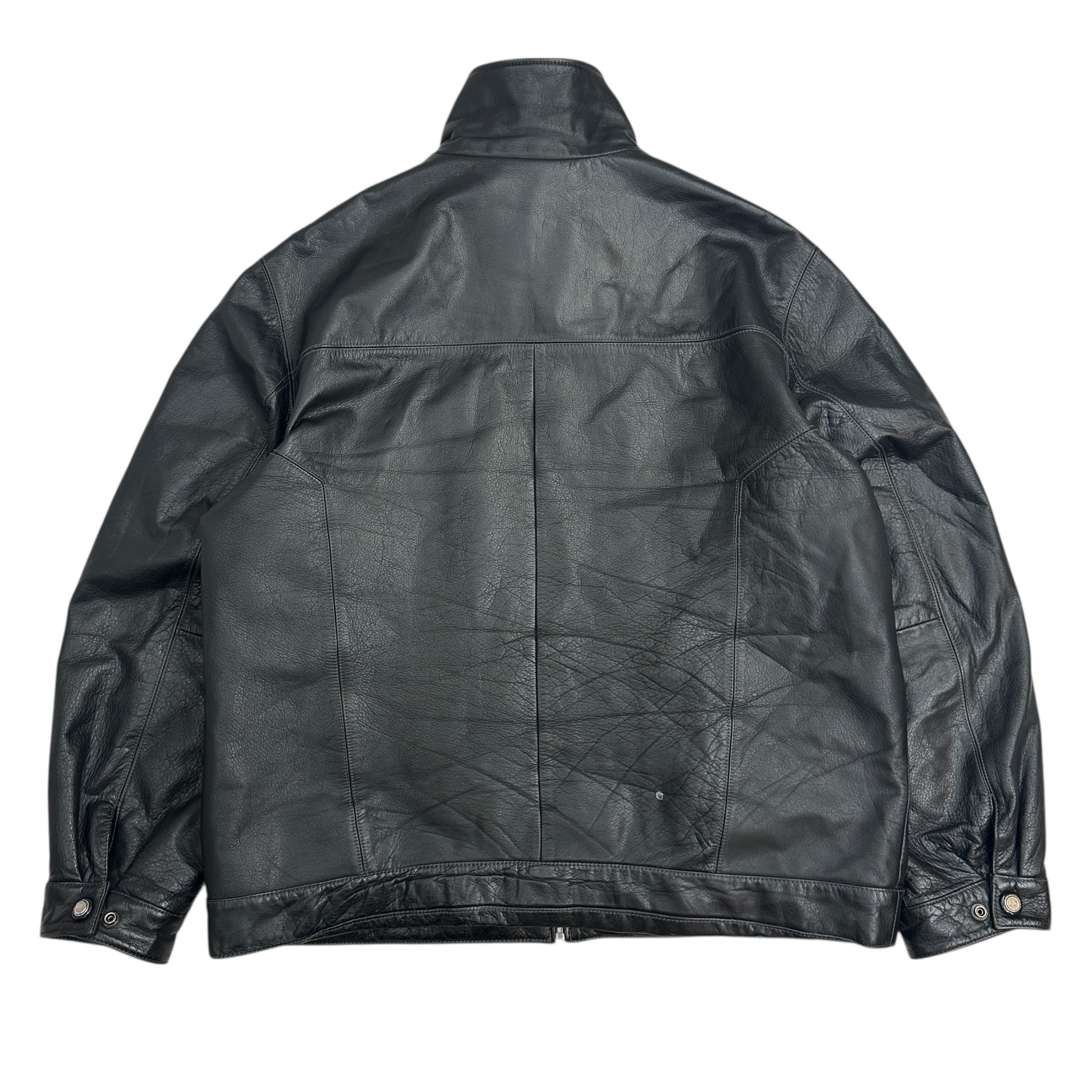 Vintage Britches Leather Bomber Jacket Black