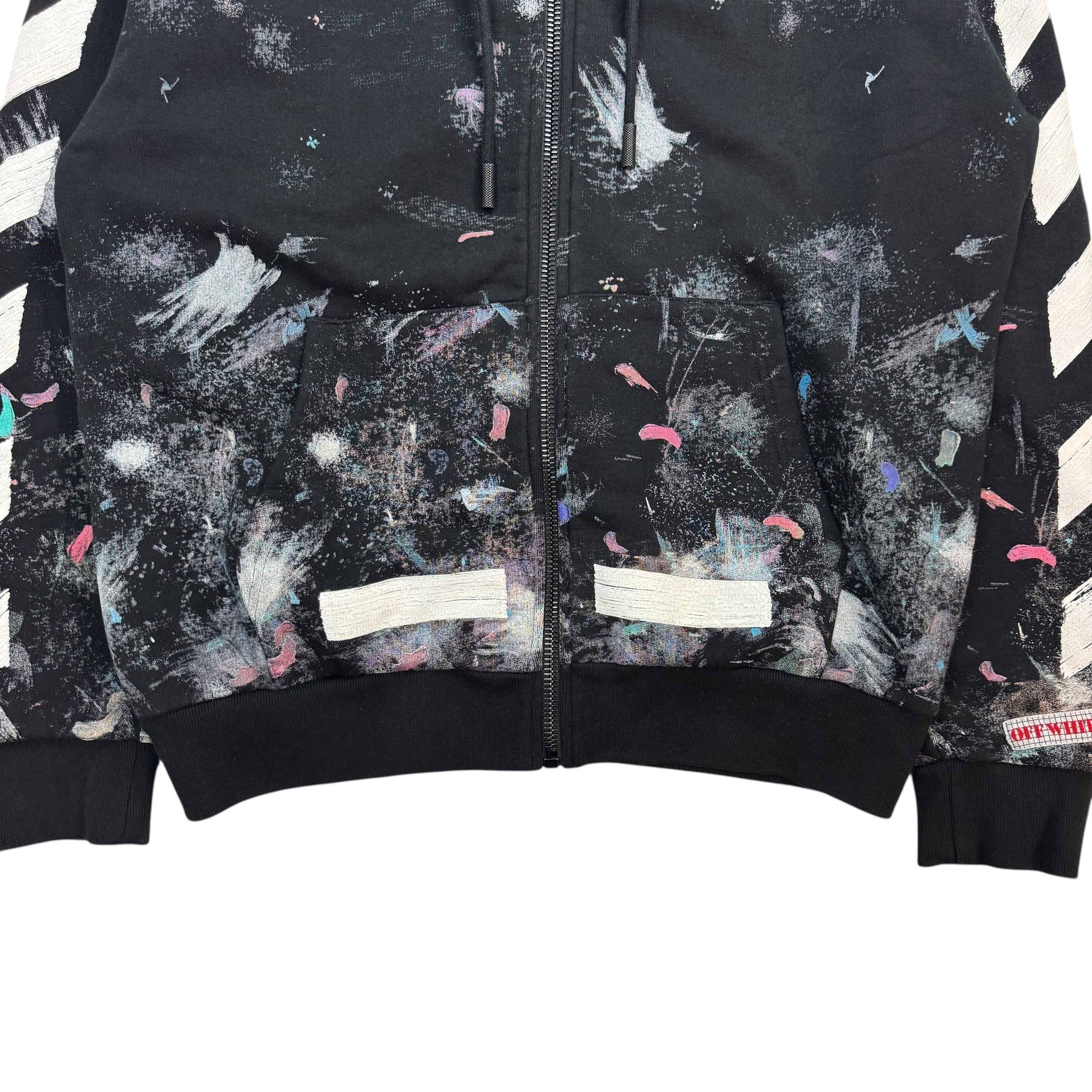 Off-White Galaxy Brushed Zip Up Hoodie Black