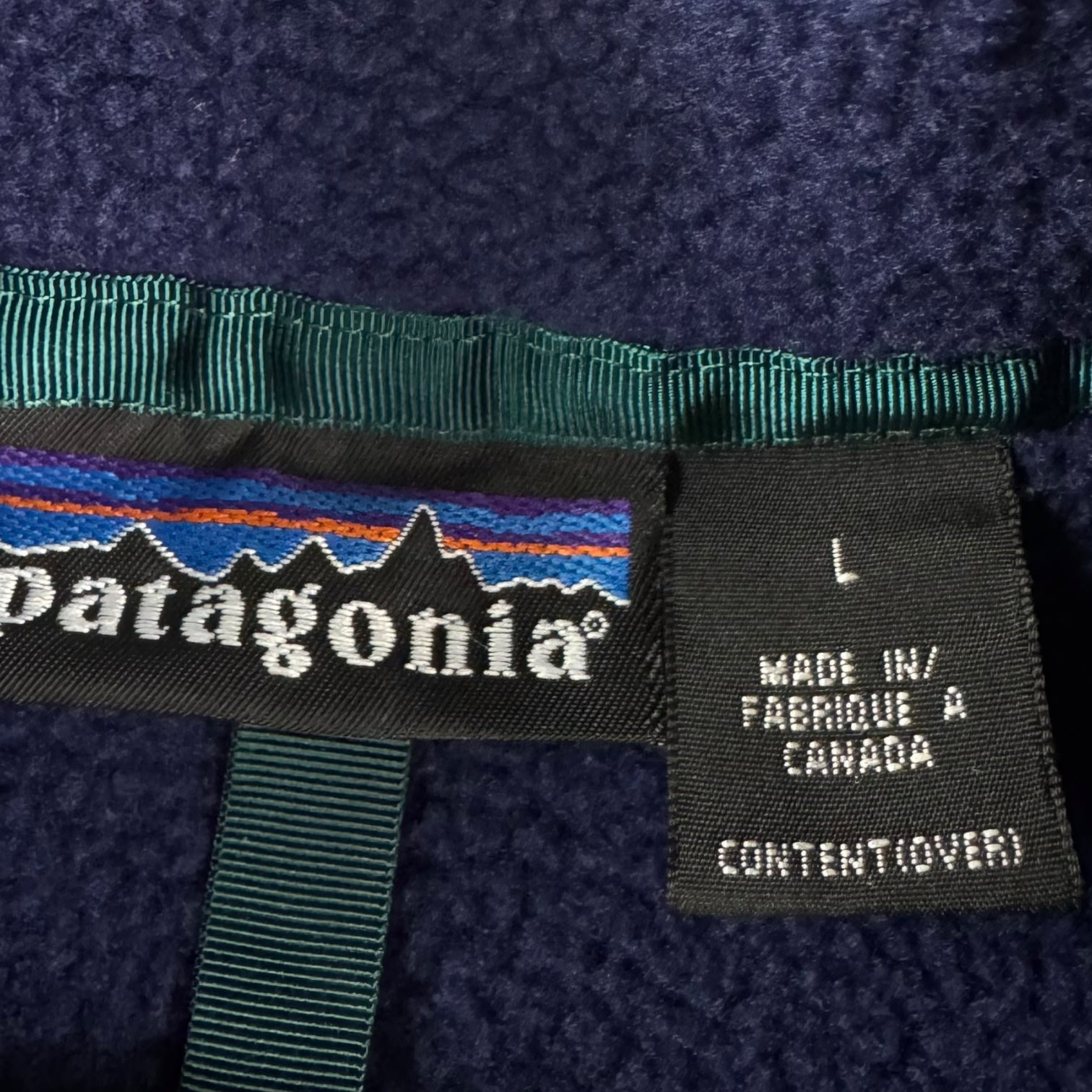 Vintage Patagonia Quarter Button Up Polar Fleeced Jacket Navy Blue