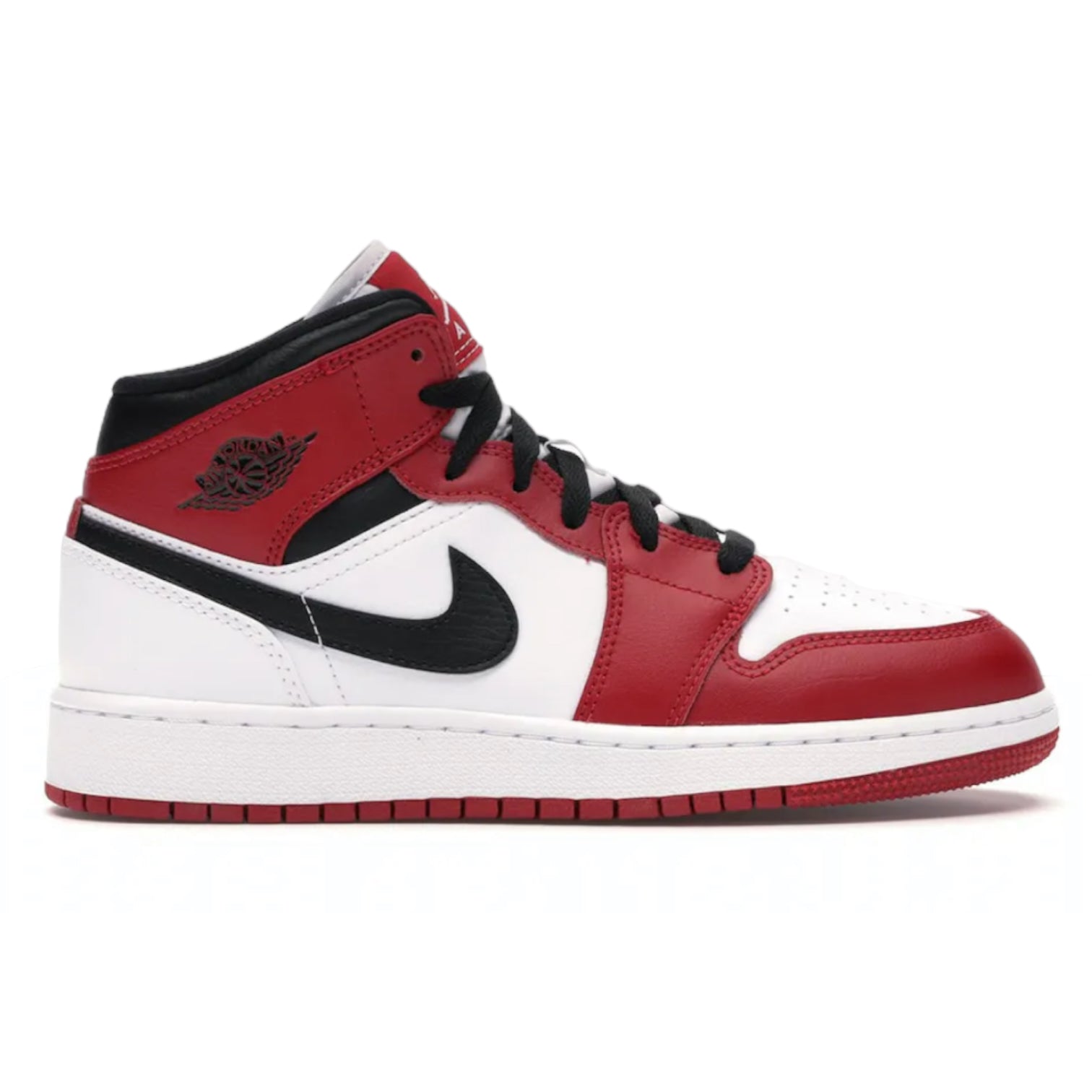 Jordan 1 Mid Chicago White Heel - Red and White Sneakers (Steal)