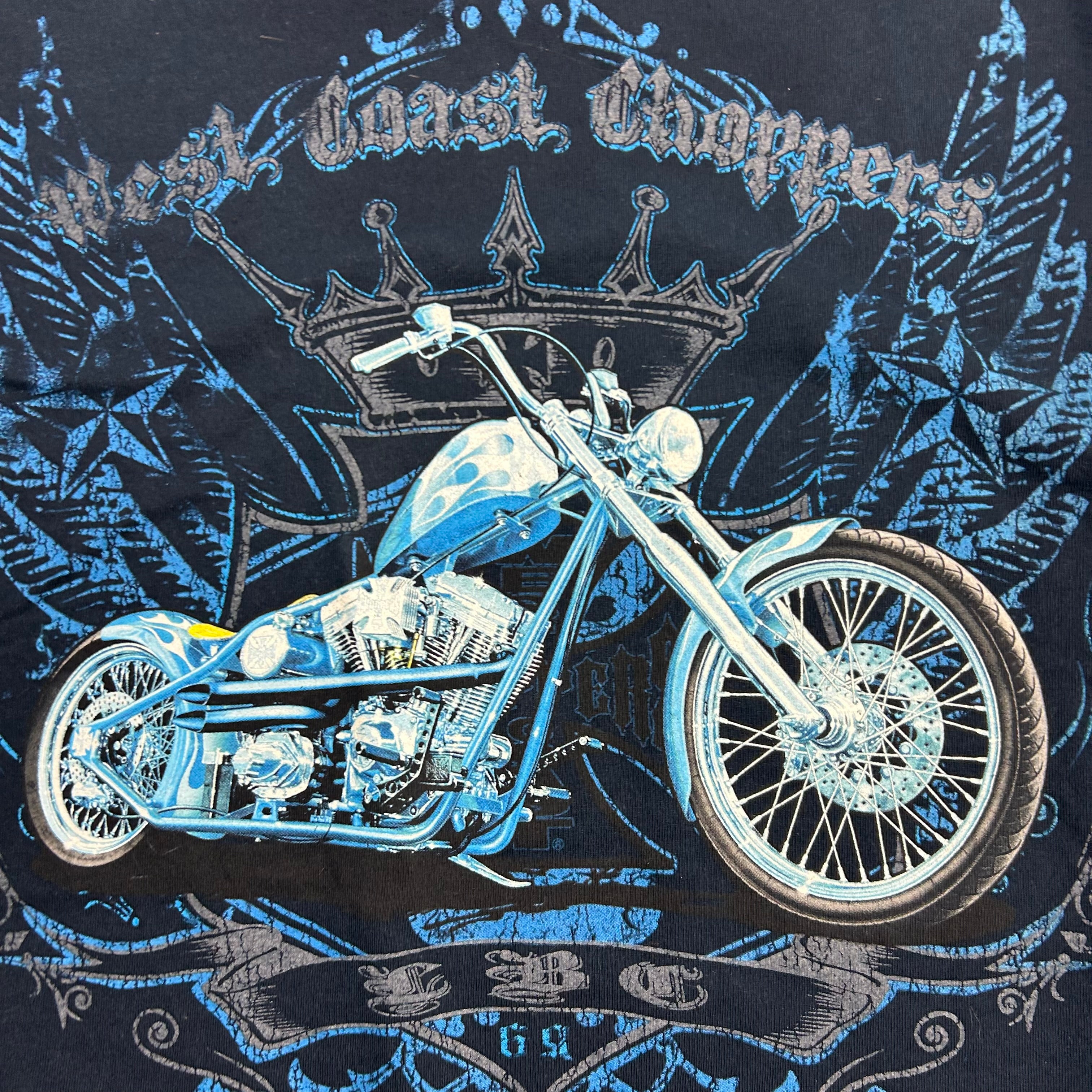 Vintage Y2K West Coast Choppers Big Bike Tee Navy