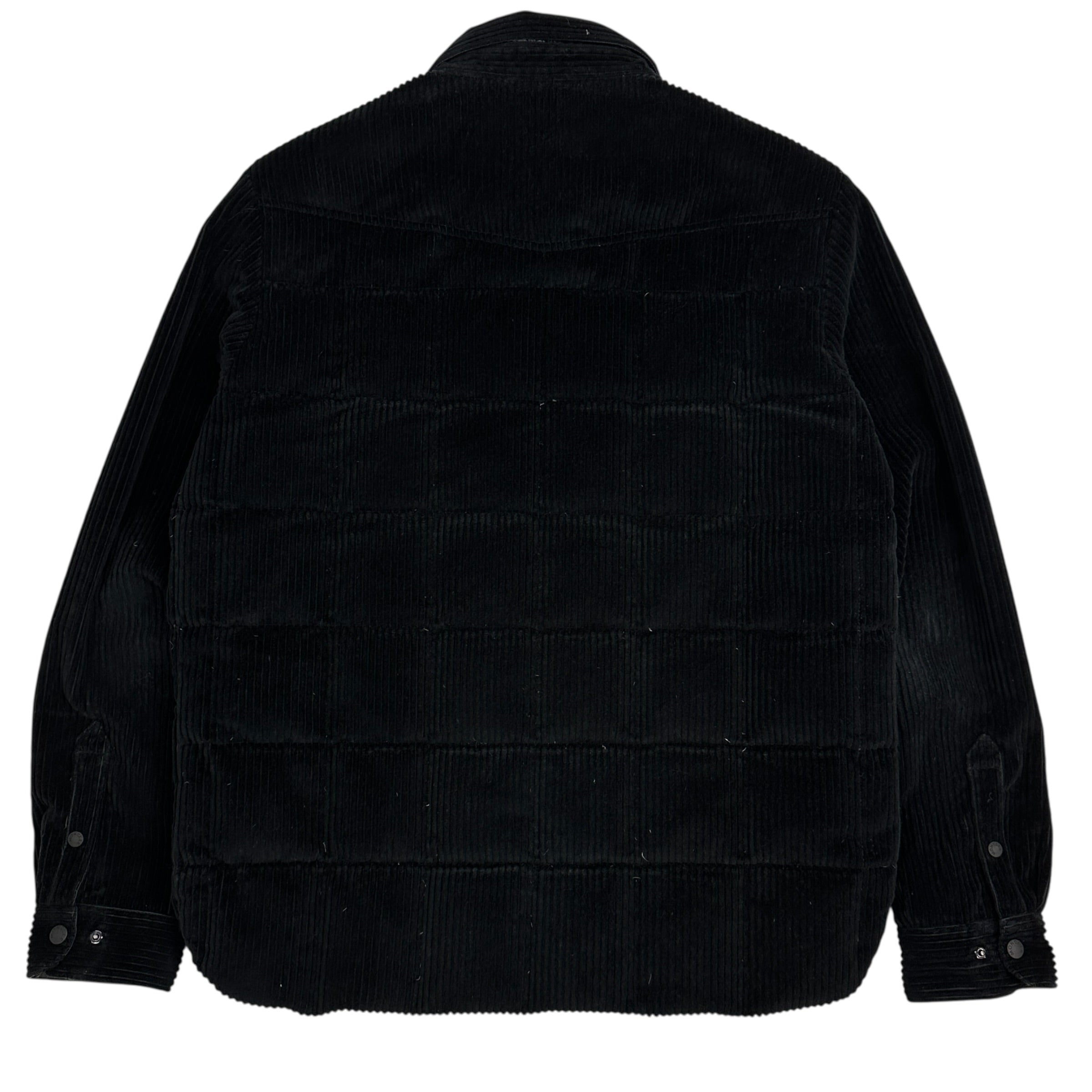 Moncler Grenoble Gelt Down Shirt Jacket Black Stretch Corduroy