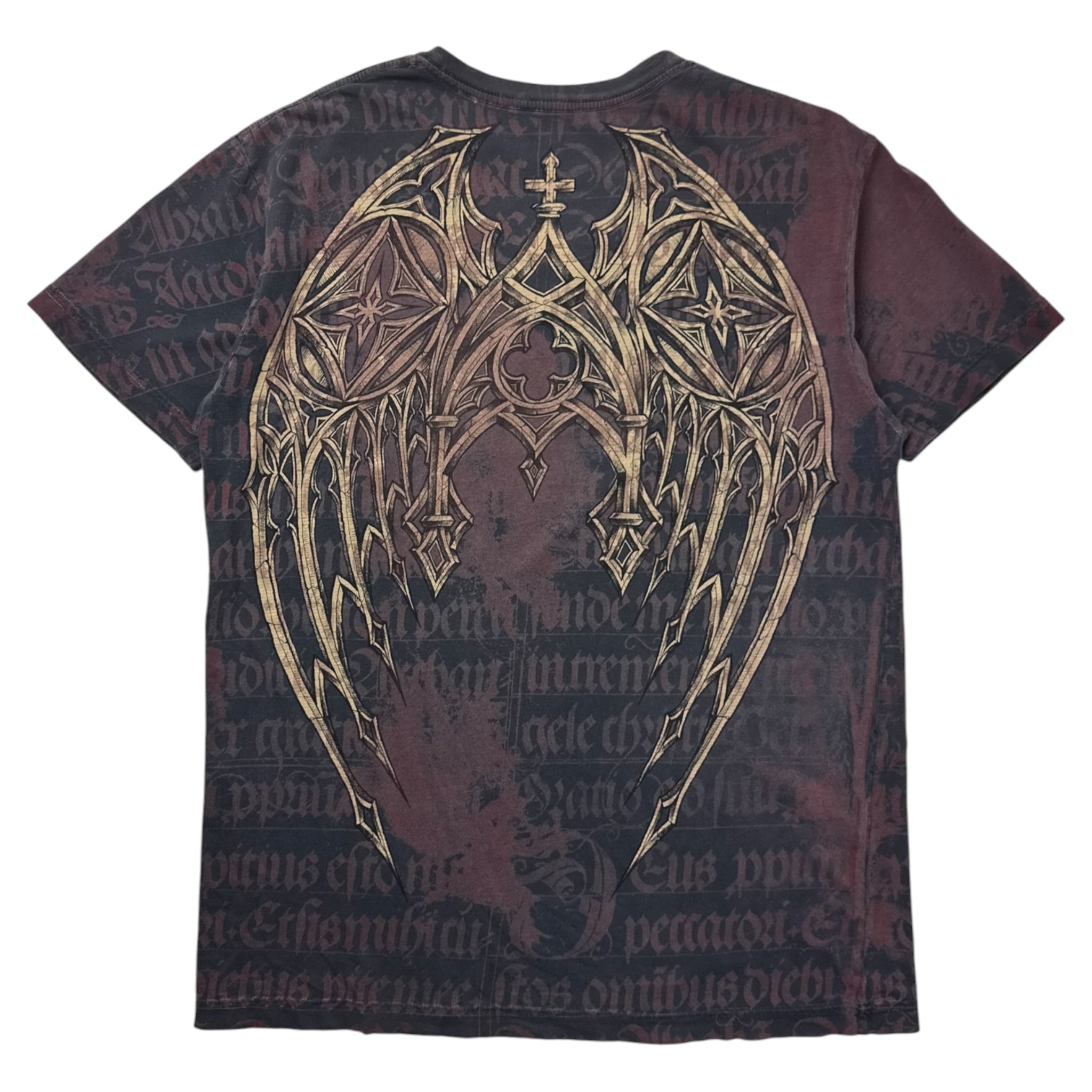 Vintage Affliction Reversible Cyber Angel Wings Emo T-Shirt