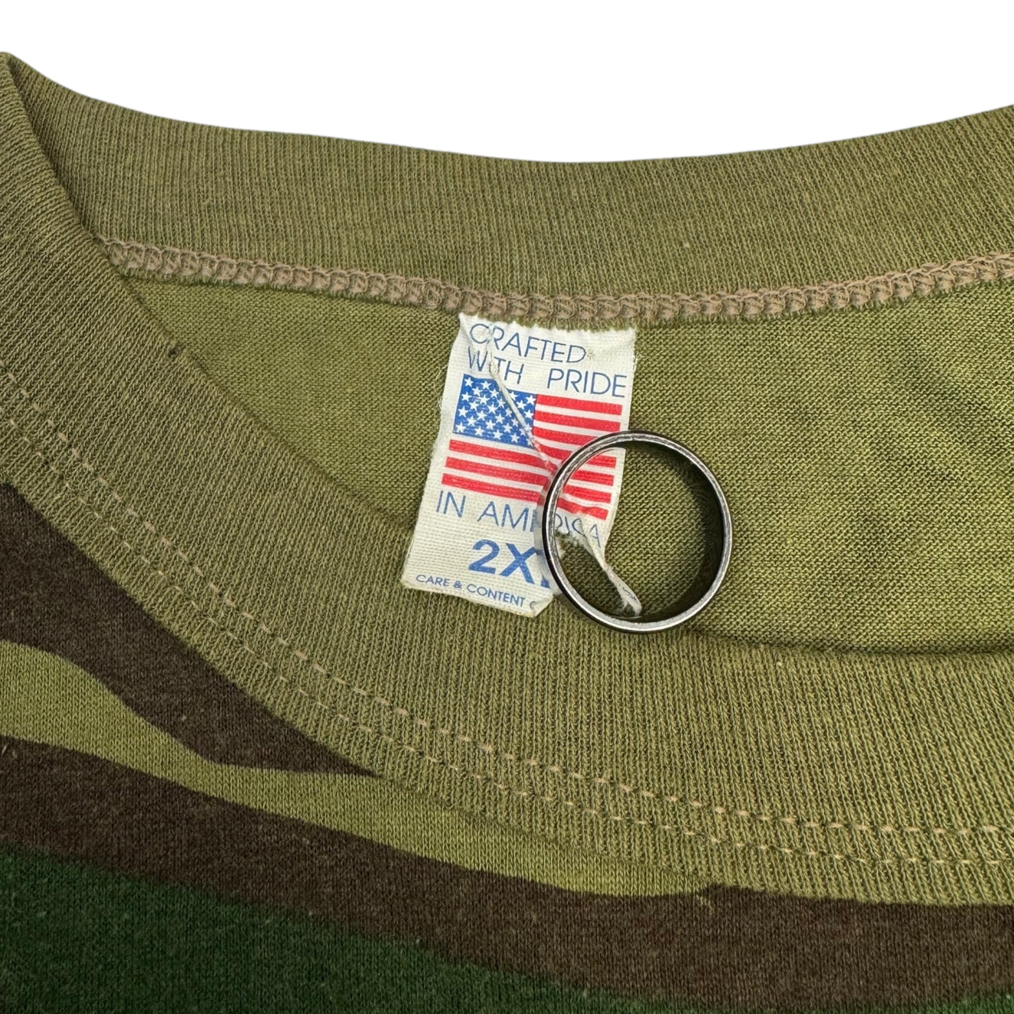 Vintage 90s American Made Woodland Camo Longsleeve T-Shirt
