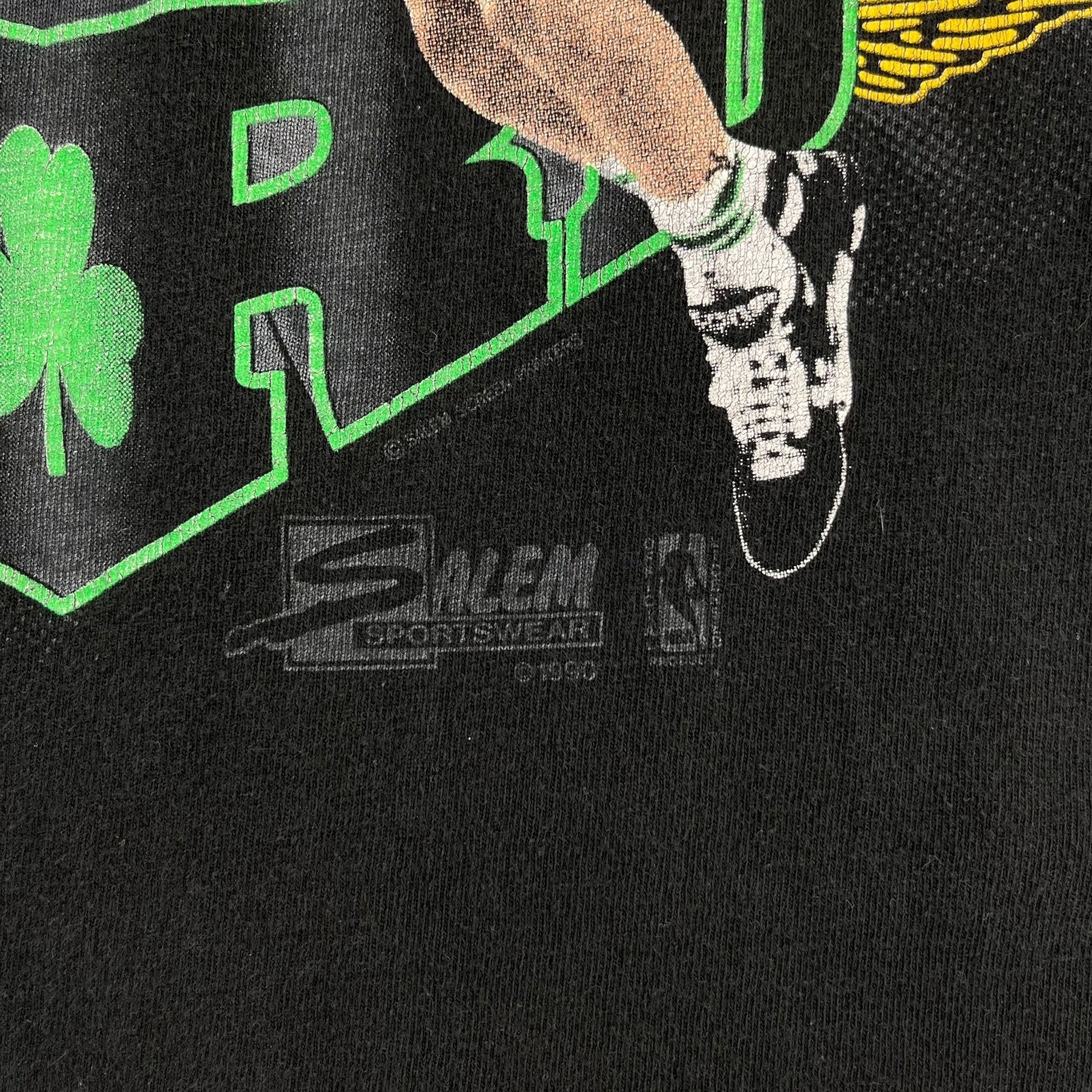 1990 Boston Celtics Larry Bird Dunk T-Shirt Black