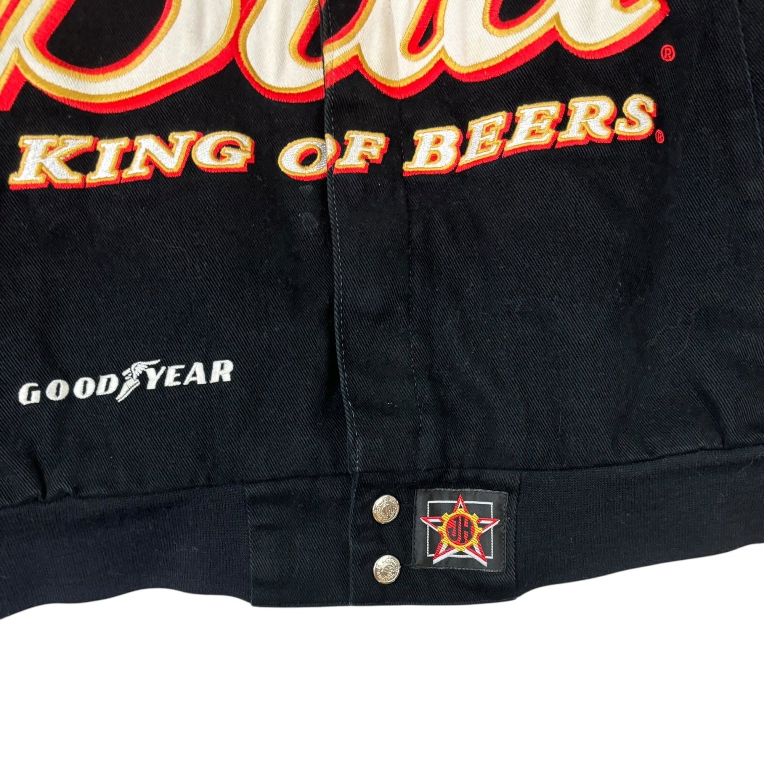 Vintage Jeff Hamilton Budweiser “King of Beers” Racing Jacket Black