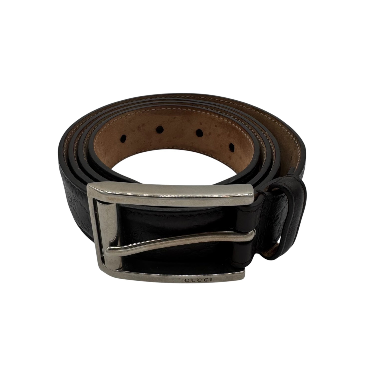 Gucci GG Interlocking Leather Belt Dark Brown