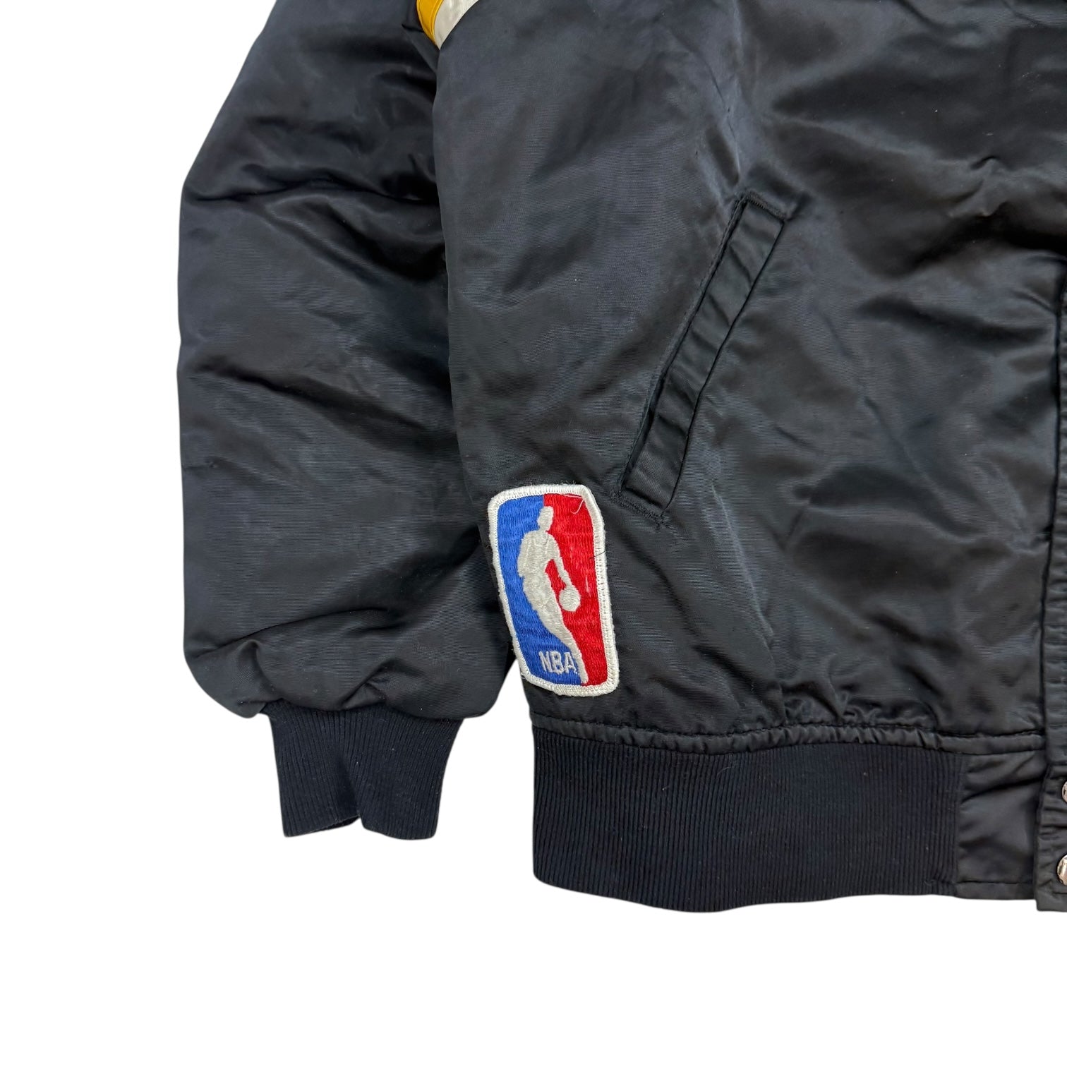 Vintage Starter Los Angeles Lakers Satin Bomber Jacket Black