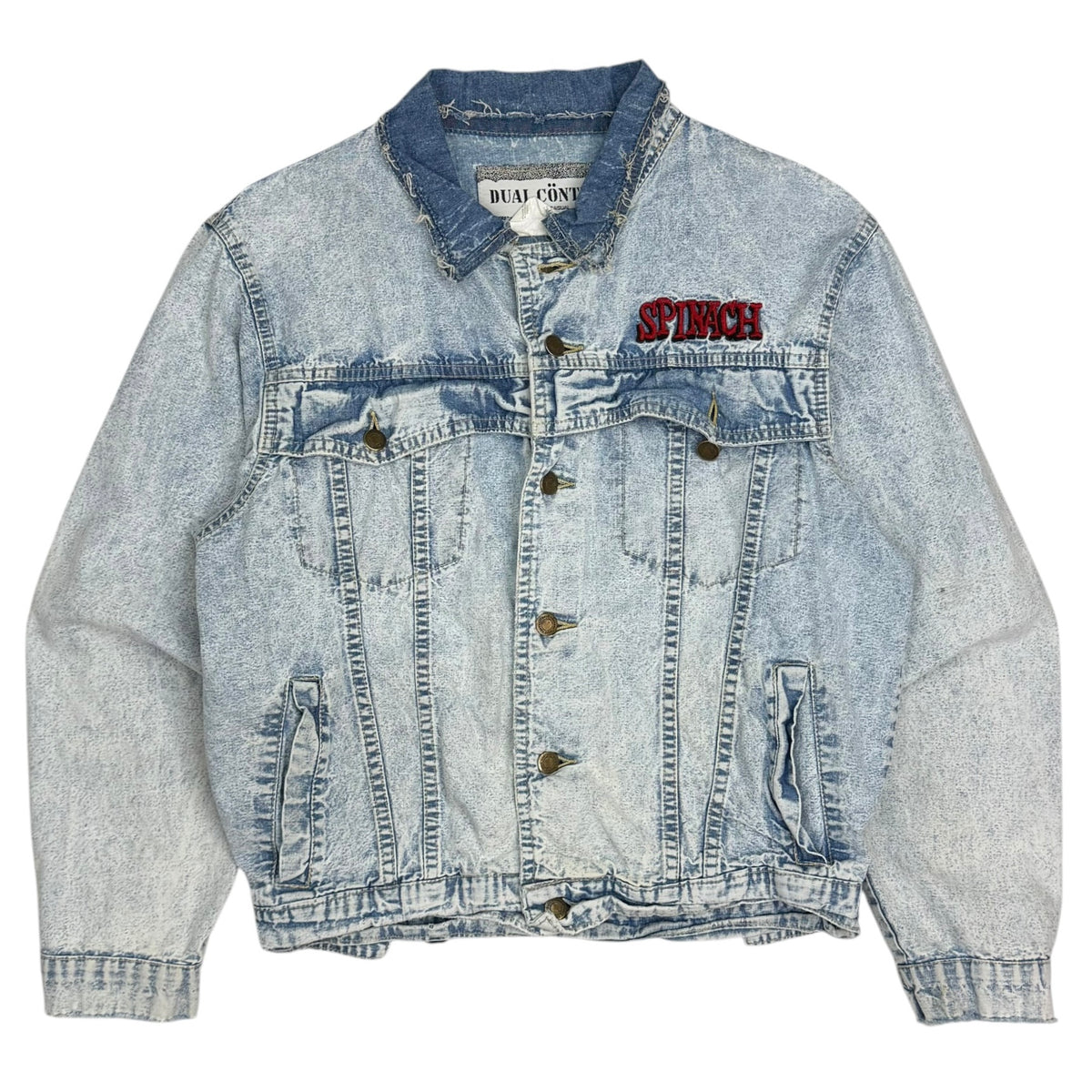 Vintage Popeye Spinach “I Yam What I Yam” Light Denim Jacket Blue