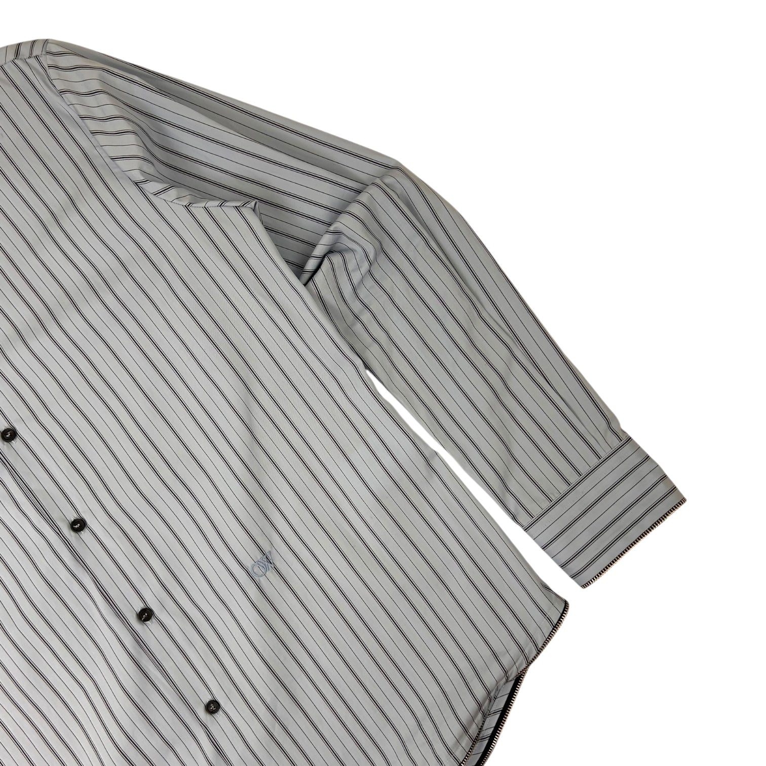 Off-White Pinstripe Button Up Shirt Light Blue