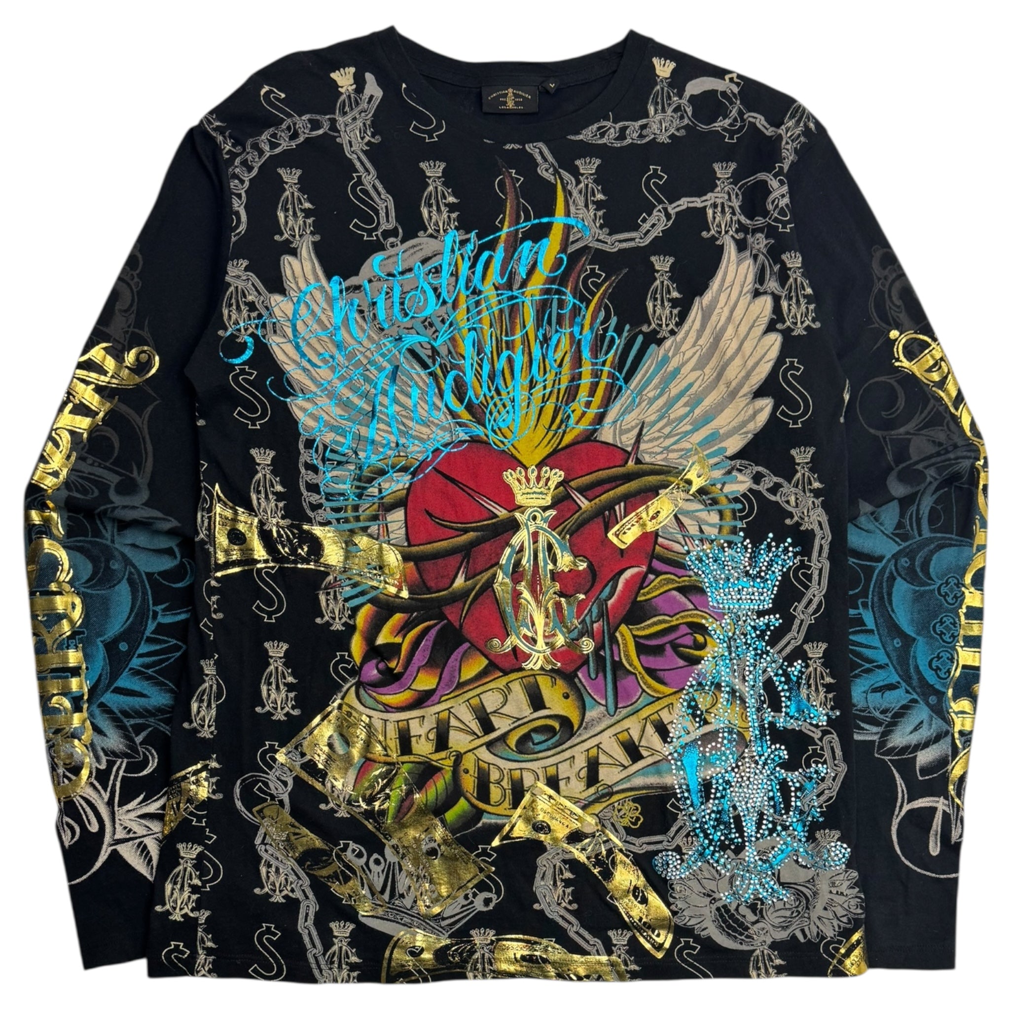 Vintage Y2K Christian Audigier All Over Print Longsleeve Shirt