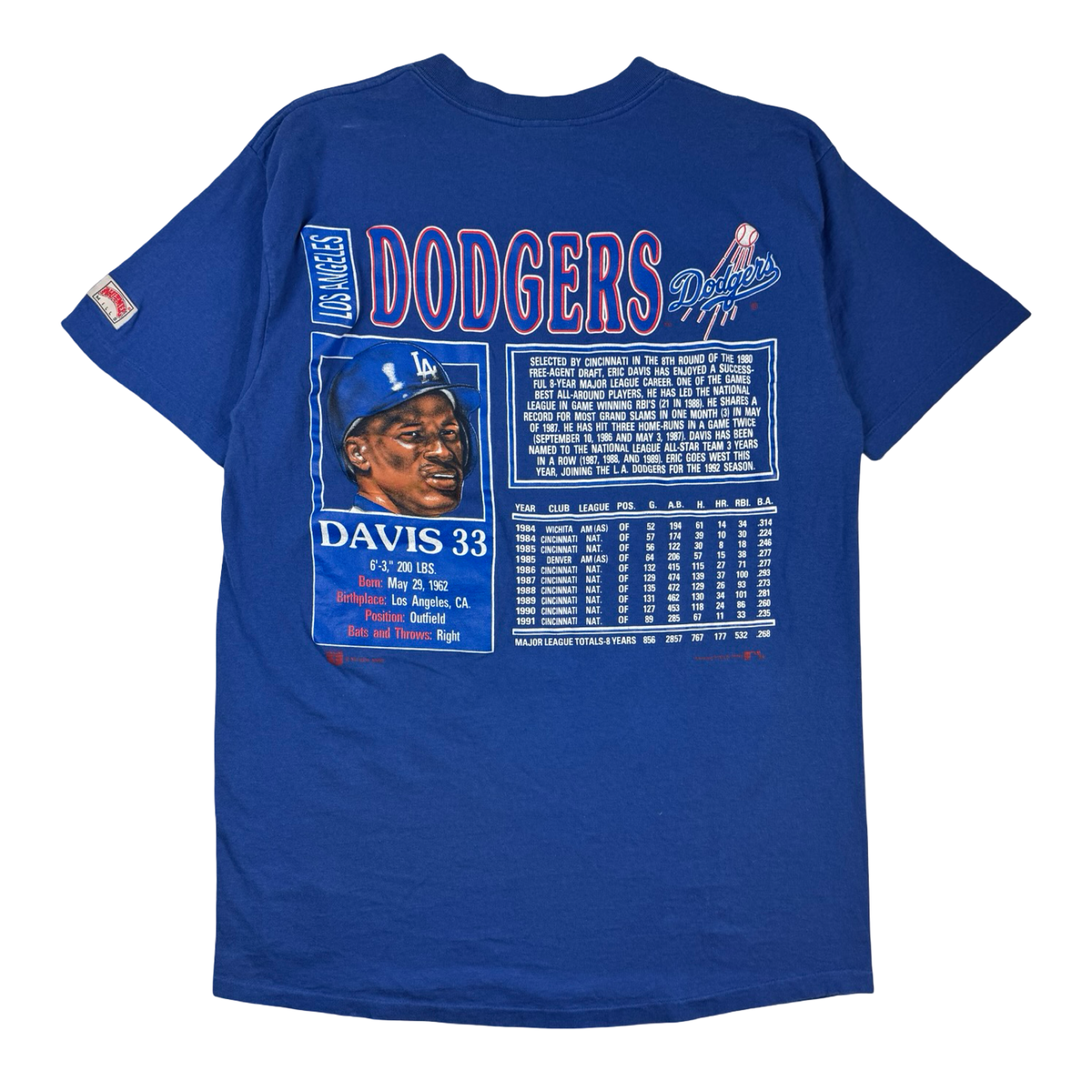 1992 Los Angeles Dodgers Eric Davis T-Shirt