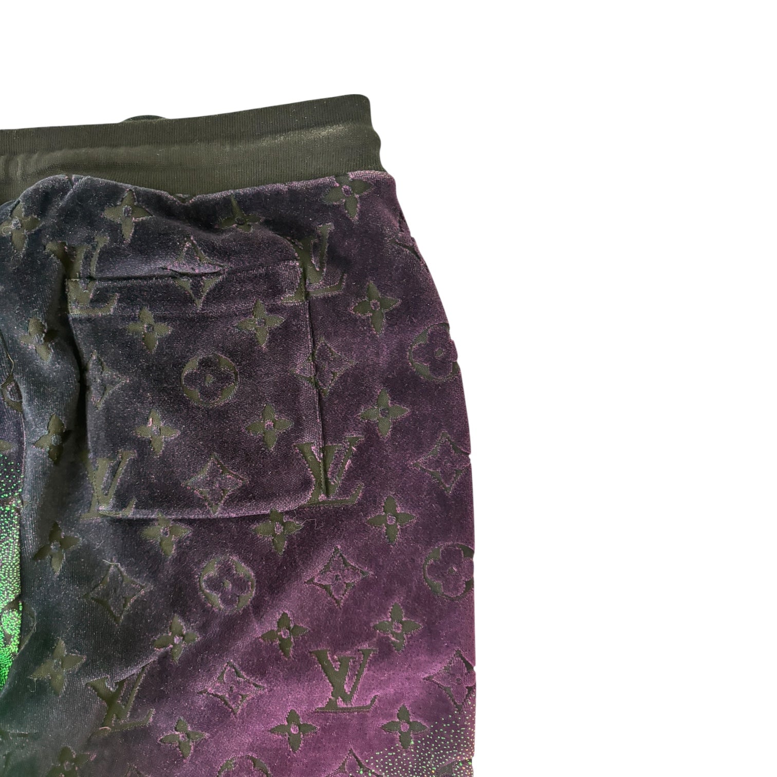 Louis Vuitton SS24 Gradient Velvet Track Pant Purple/Green