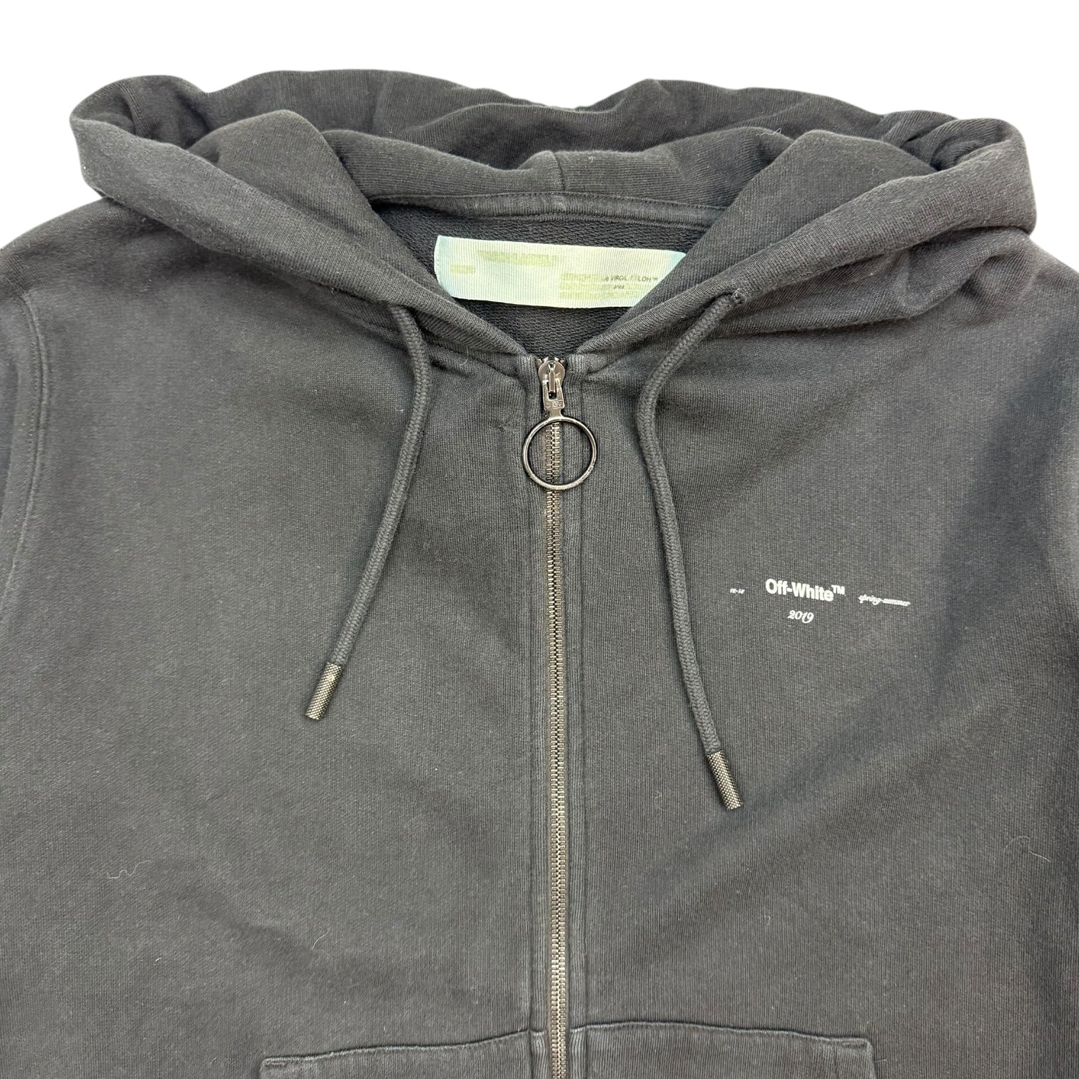 Off-White Edouard Manet Floating Studio Arrows Zip Up Hoodie Black
