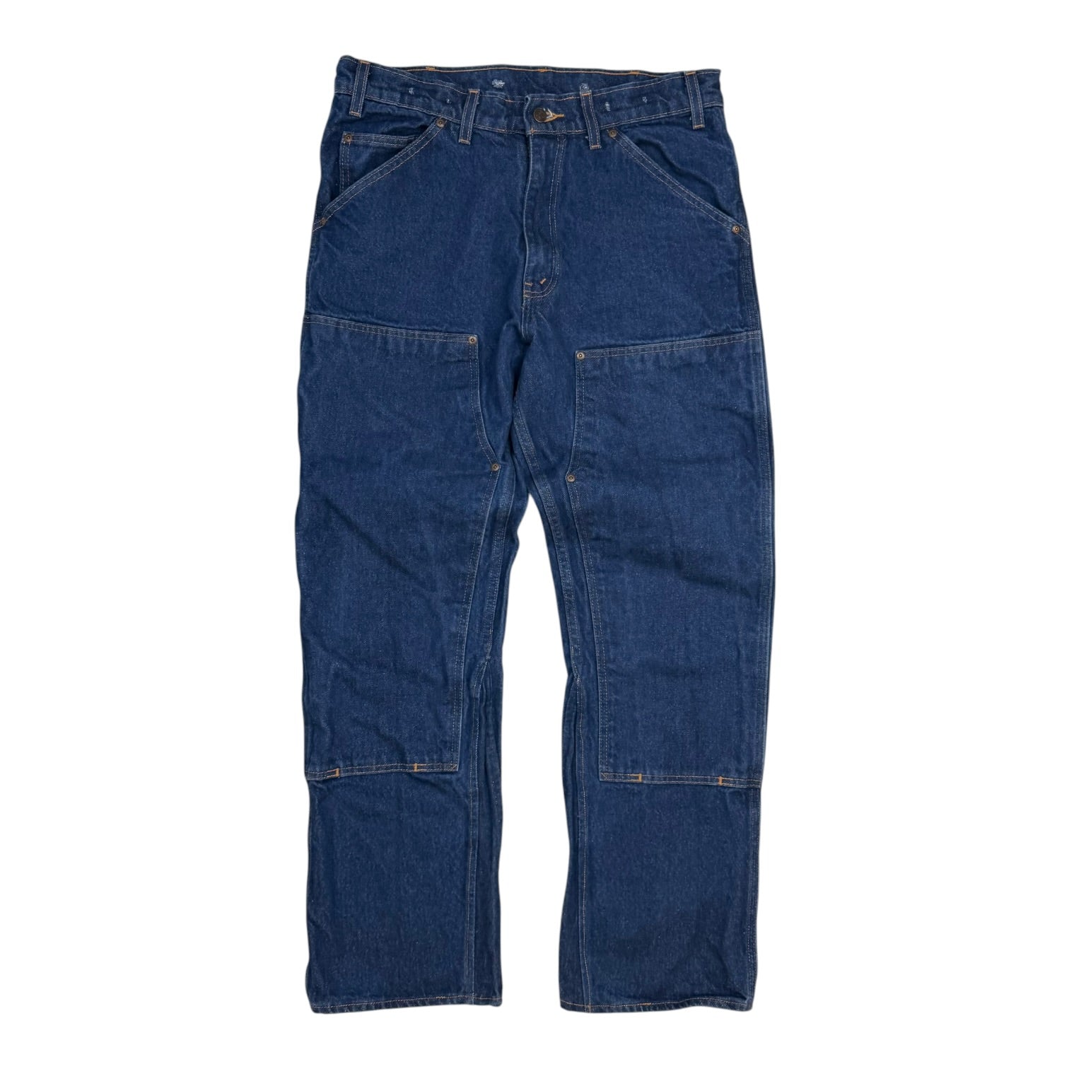 Vintage Denim Double Knee Pants Dark Wash