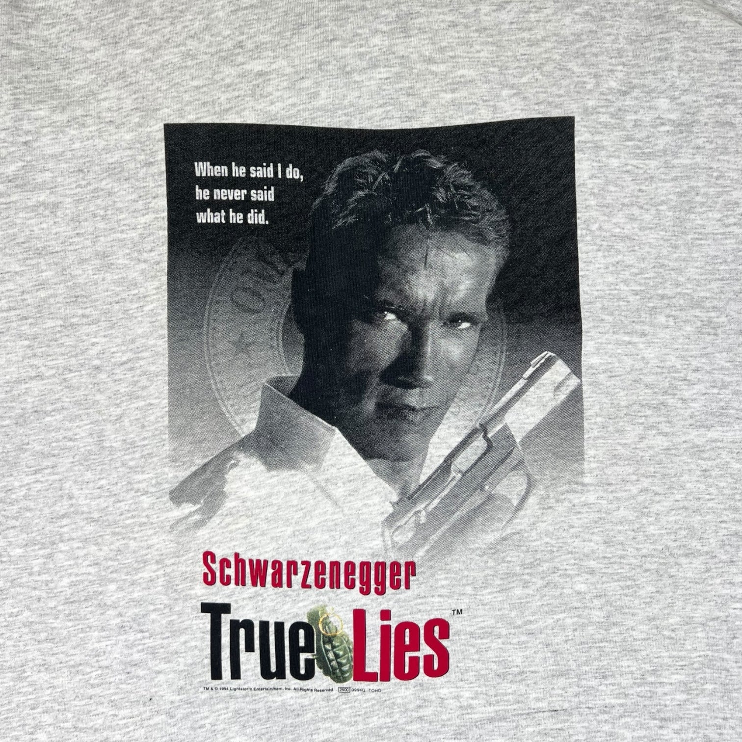 Vintage True Lies Arnold Schwarzenegger T-Shirt Grey