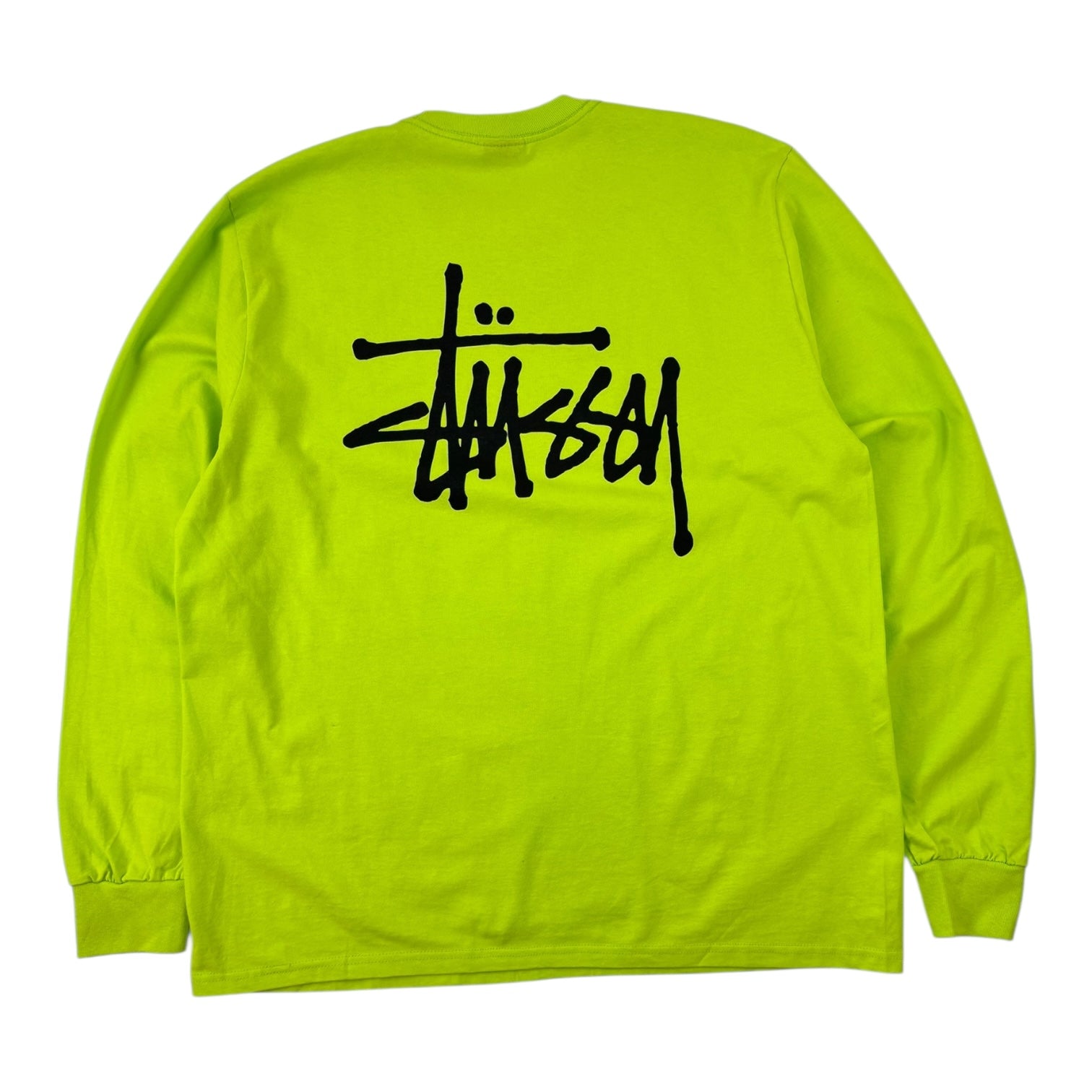Stussy Basic Logo Long Sleeve T-Shirt Neon Green