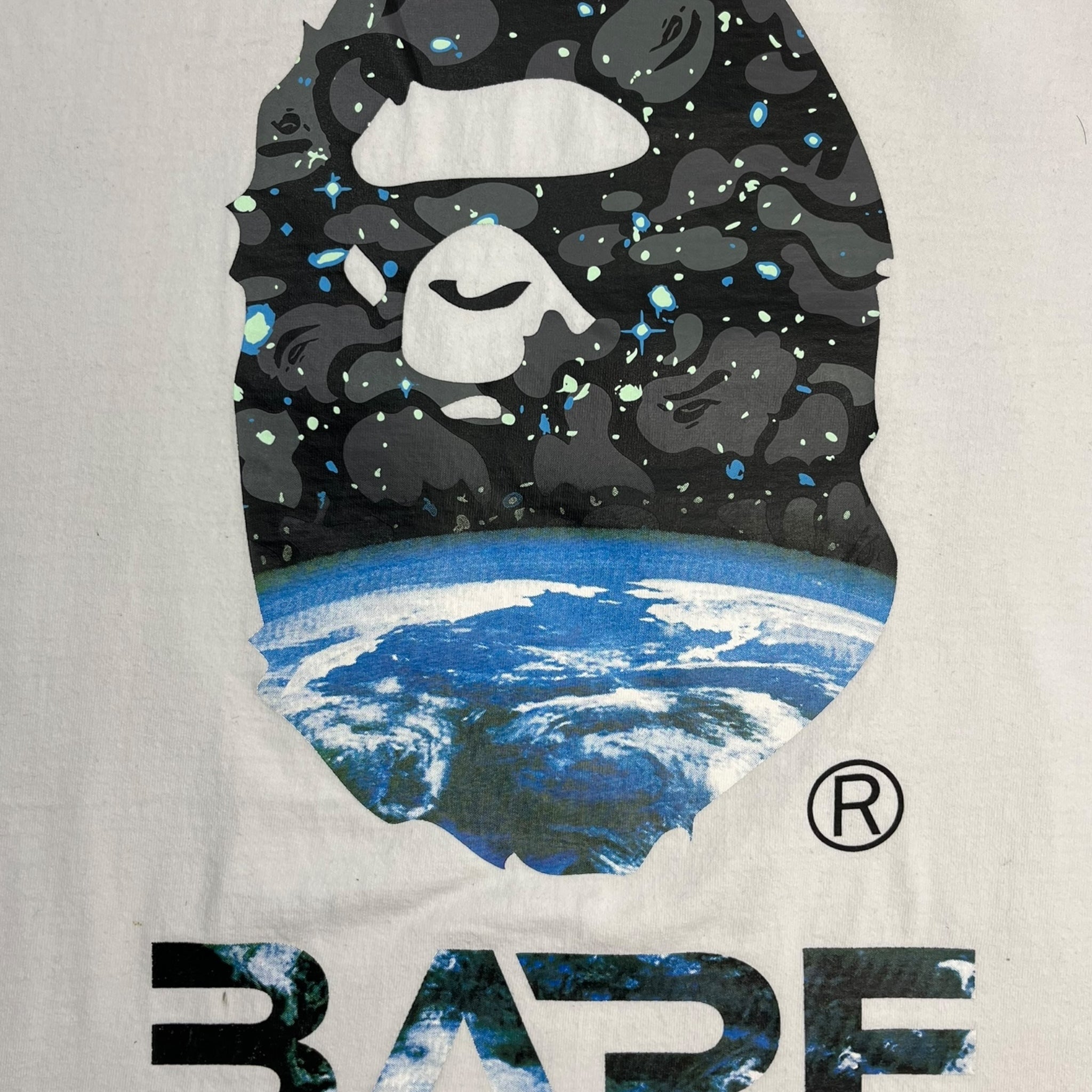 Bape Space Camo Ape Head Tee White