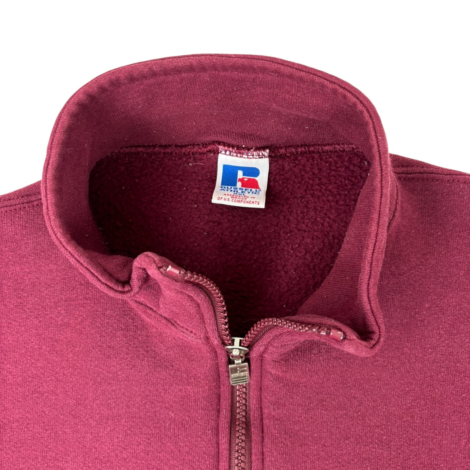 Vintage Russell Athletics Quarter-Zip Sweatshirt Maroon