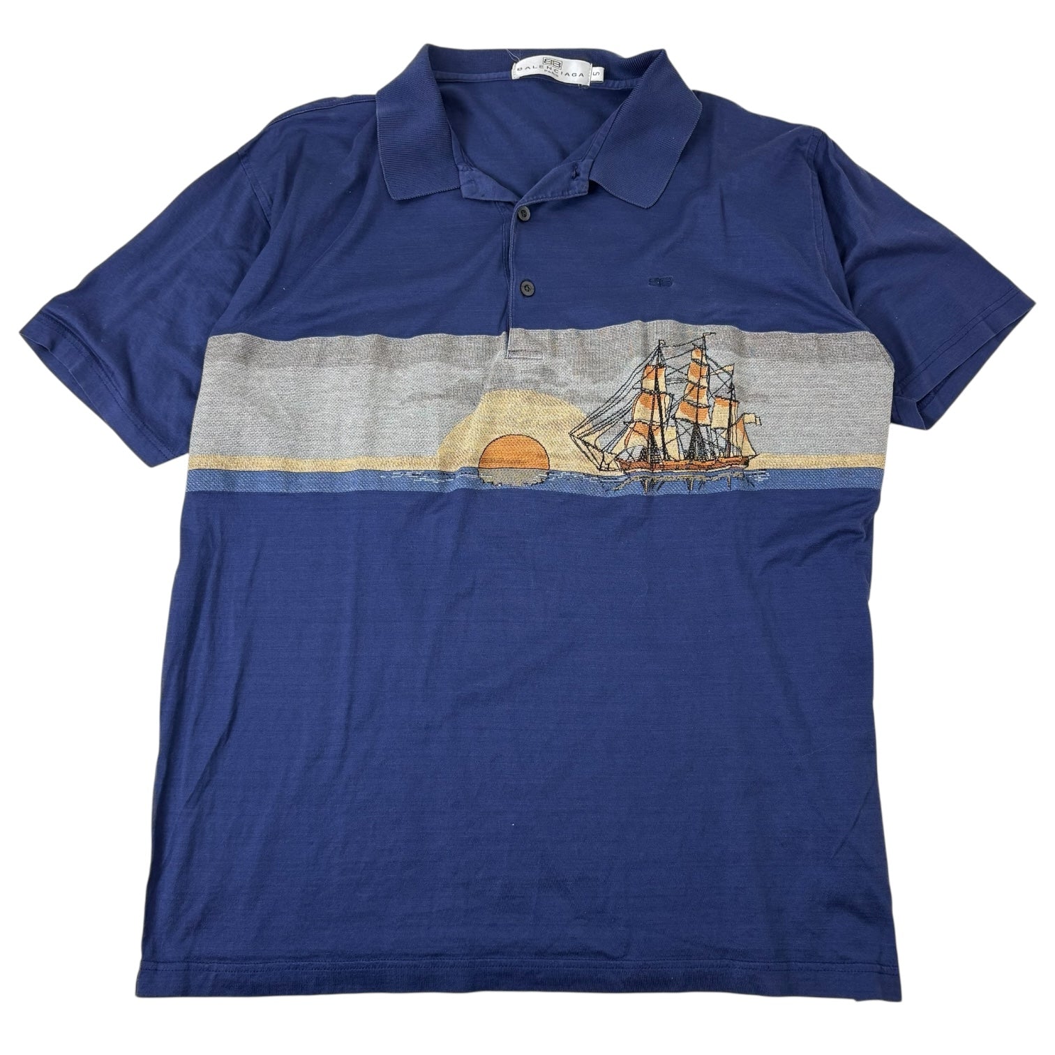 Balenciaga Sailing Polo Shirt Navy