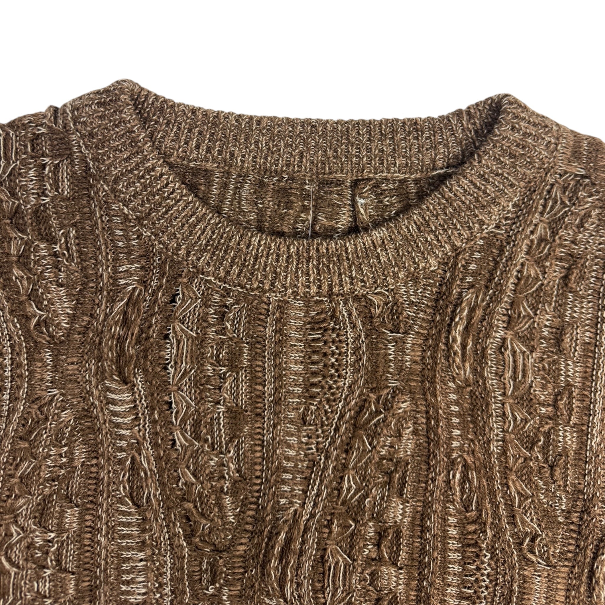 Vintage 3D Textured Knit Brown/Sand
