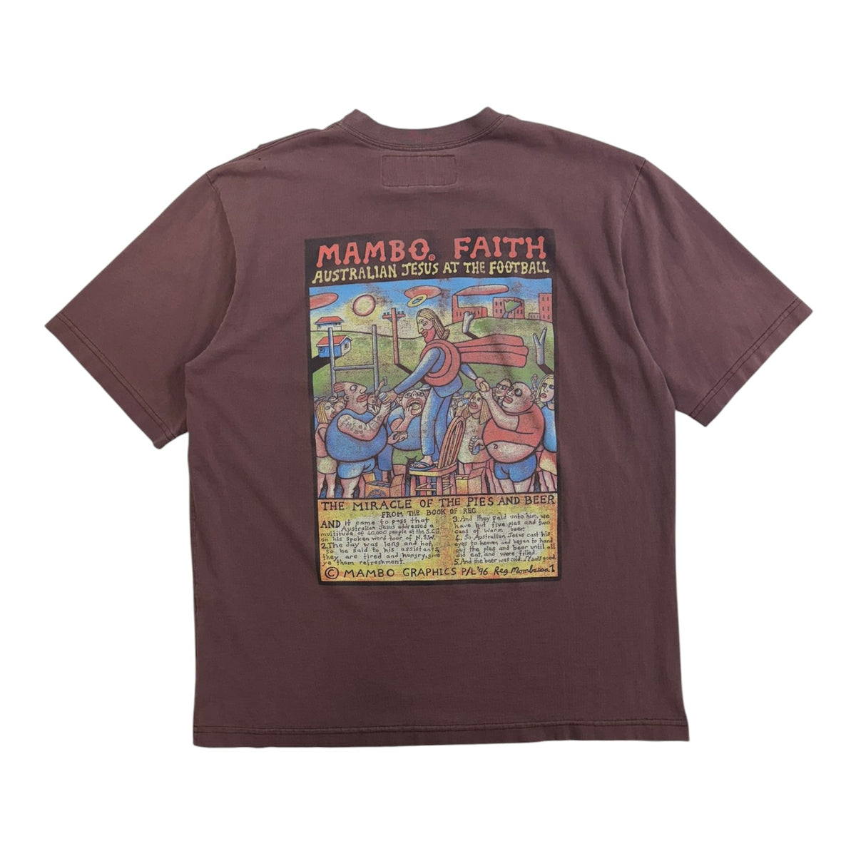 Vintage Mambo Jesus Faith T-Shirt Brown