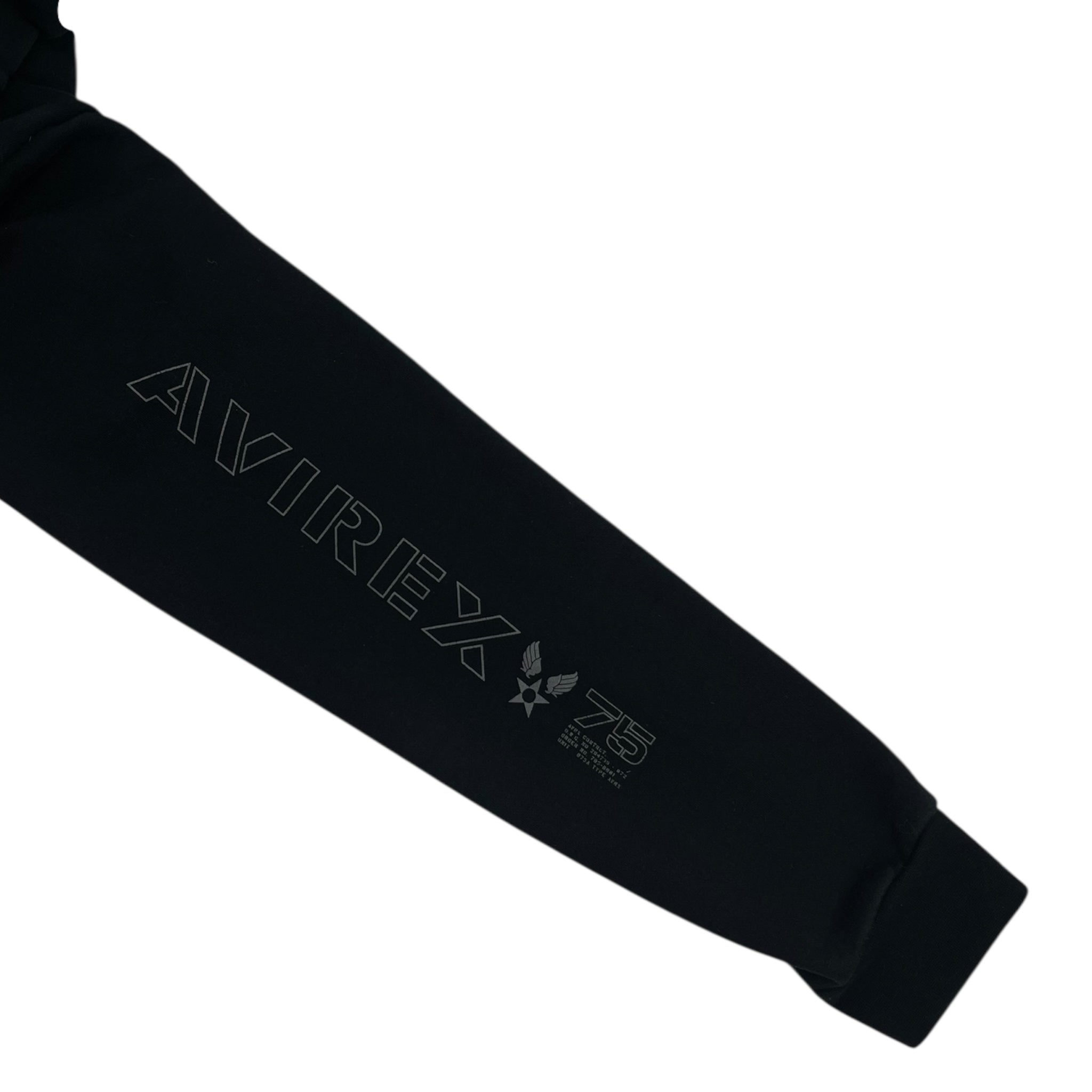 Vintage Y2K Avirex Hooded Zip Up Hoodie Black