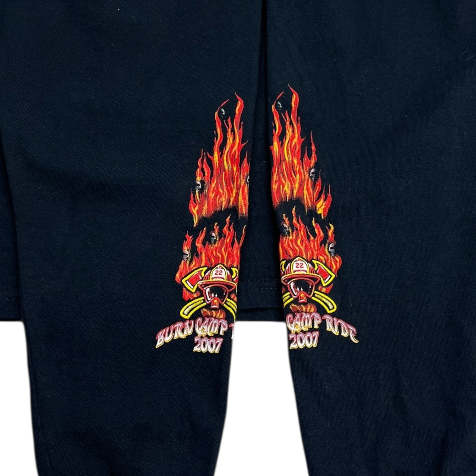 2007 Harley Davidson Firefighter Benefit Flame Sleeve Shirt