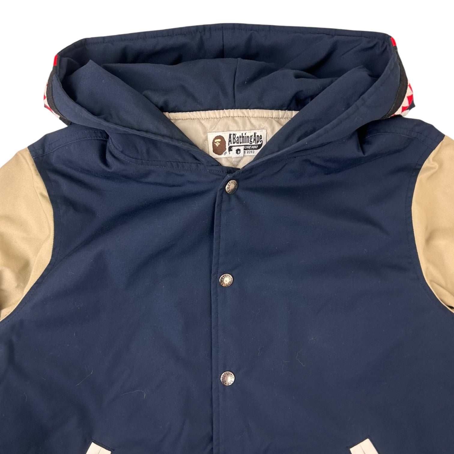 Bape Varsity Shark Jacket Navy/Tan