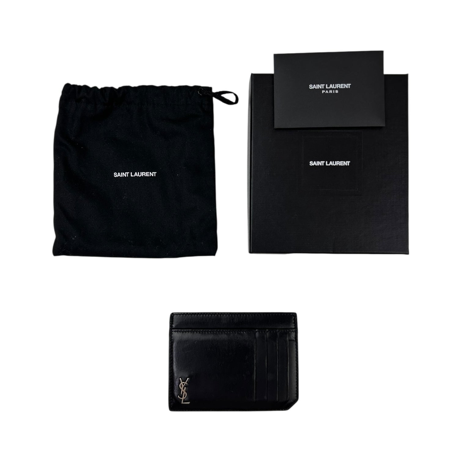 Yves Saint Laurent Leather Card Holder Black