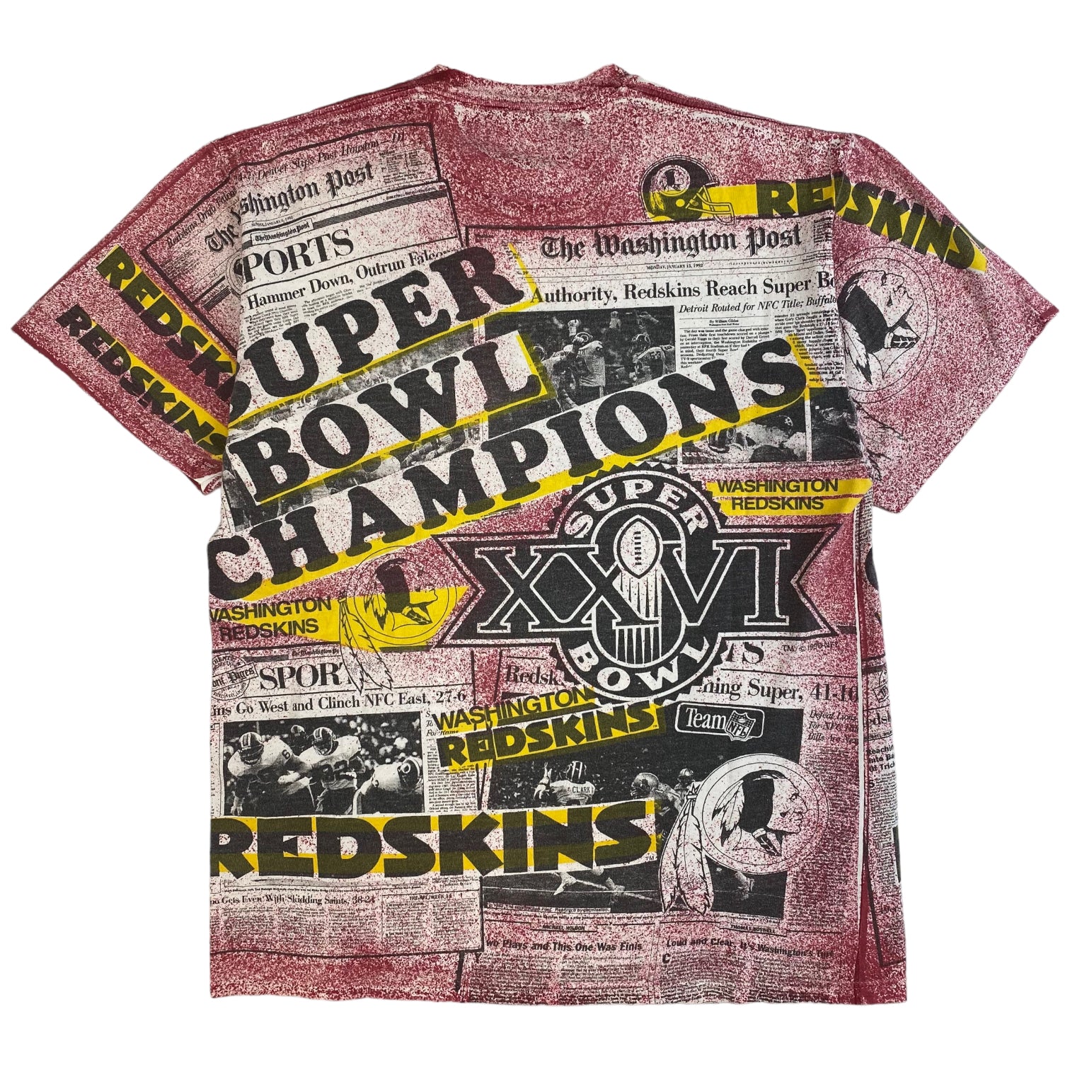 1990 Washington Redskins All Over Print T-Shirt