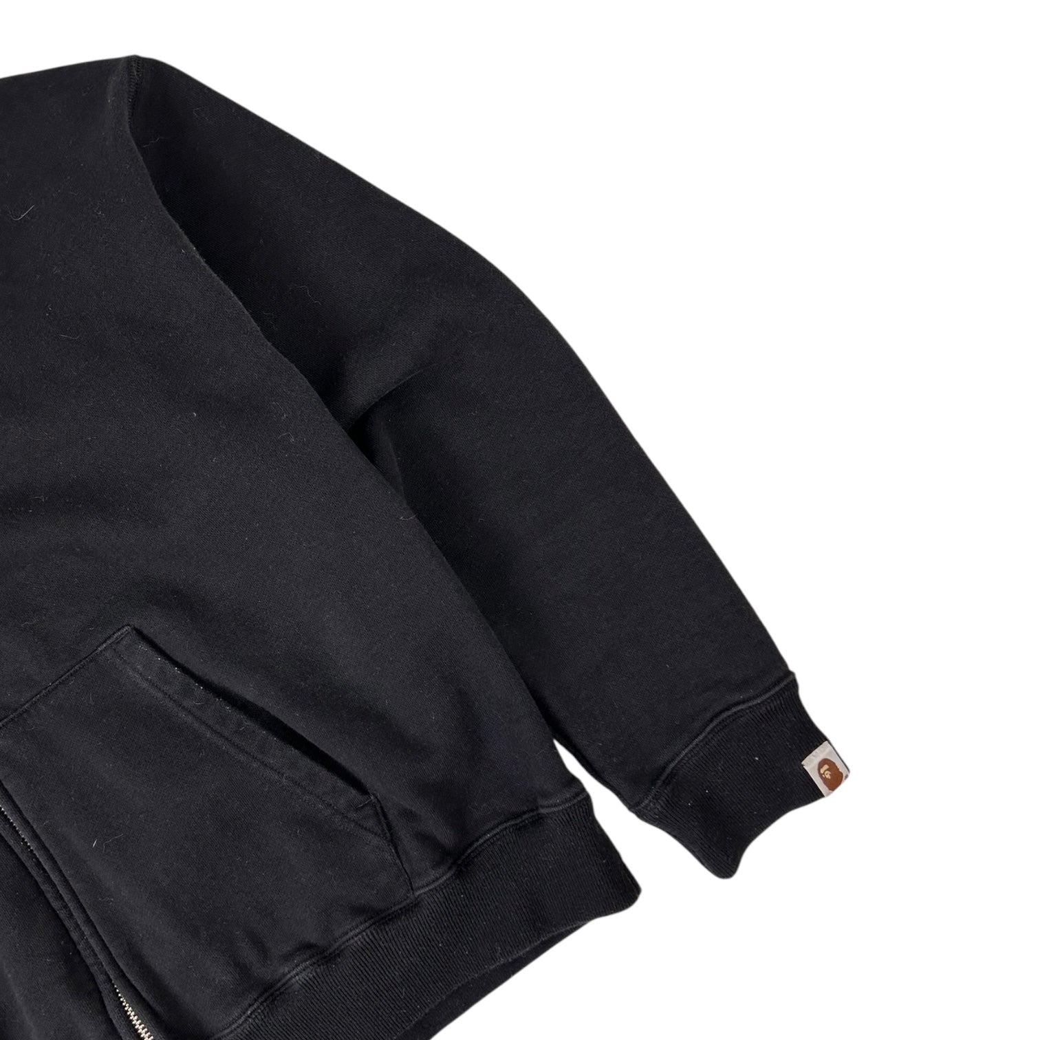 Bape Sequin Panel Zip-Up Hoodie Black