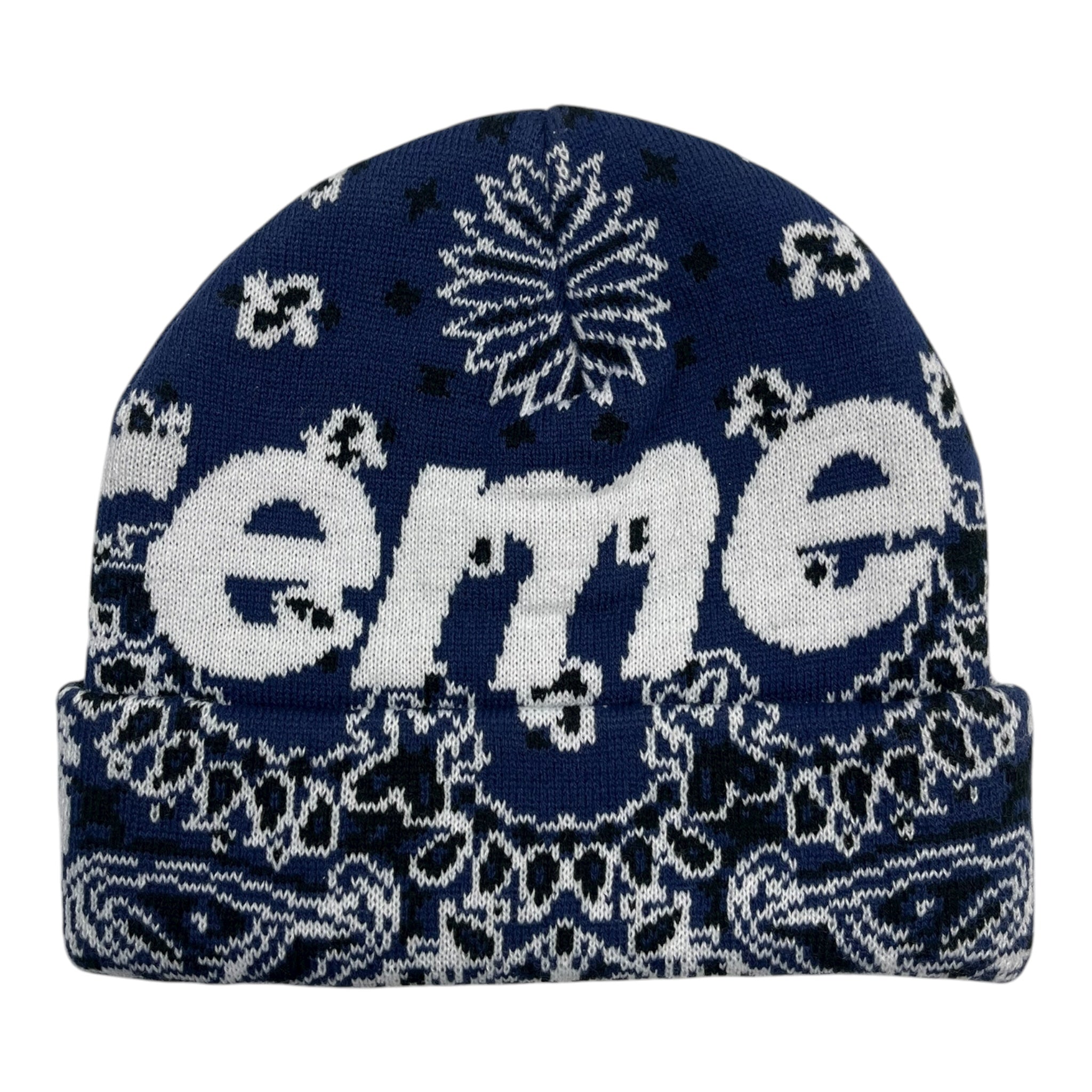Supreme Bandana Big Logo Beanie Blue