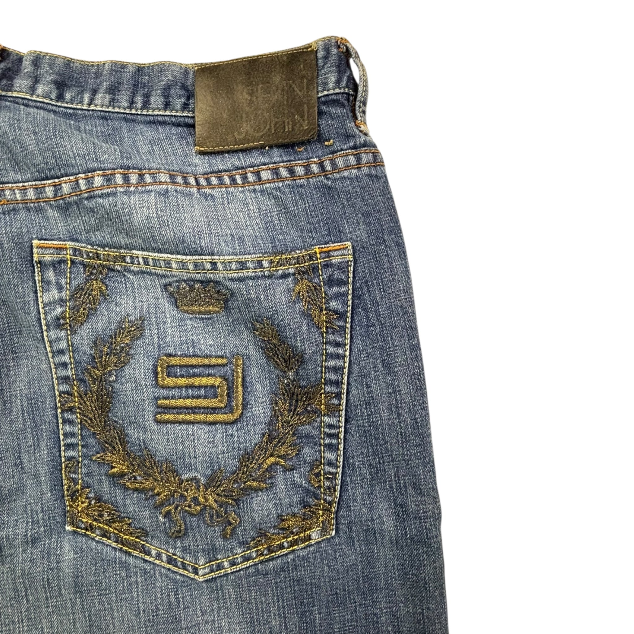 Vintage Y2K Sean Jon Embroidered Pants Navy Blue