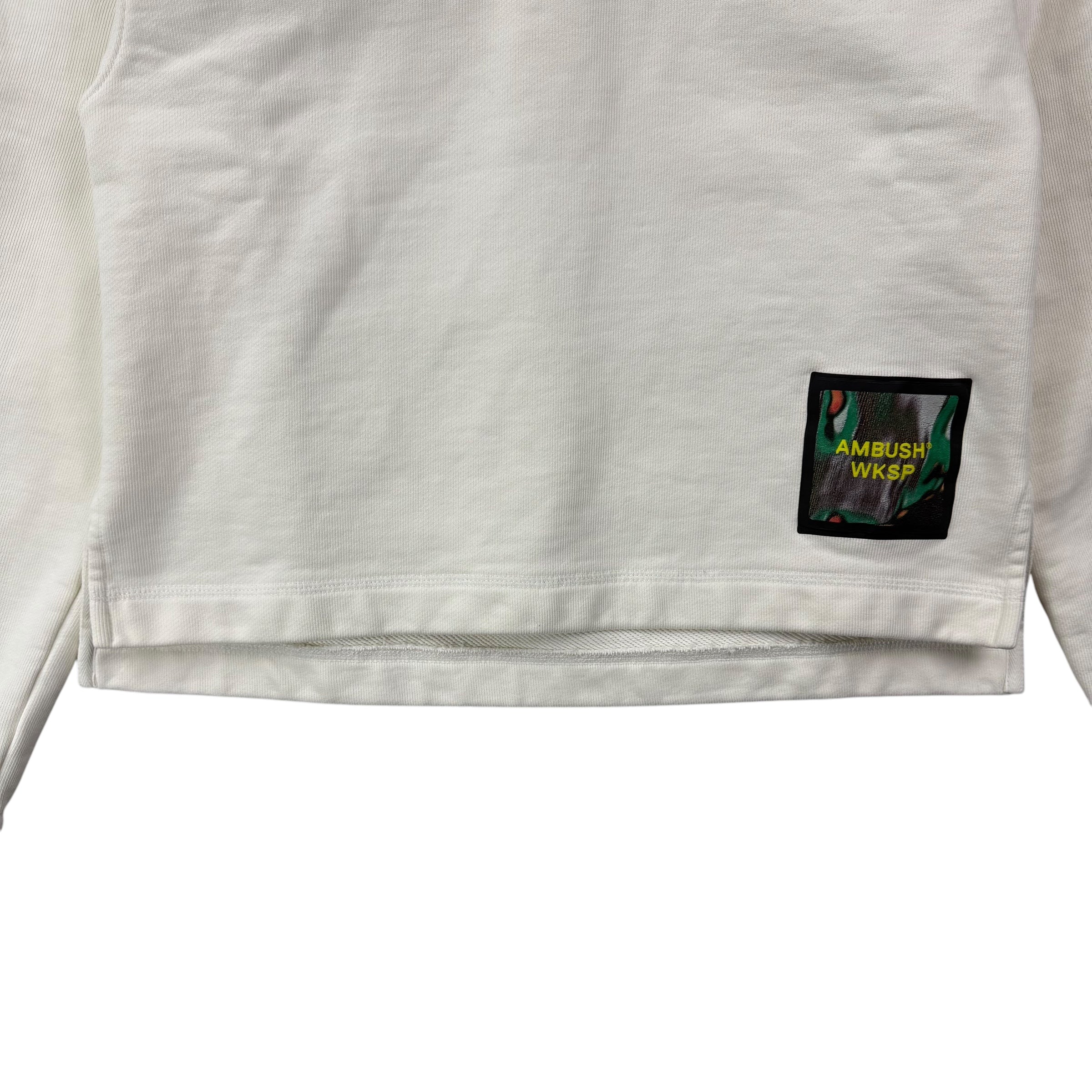 Ambush Wrkshp Cropped Hoodie White