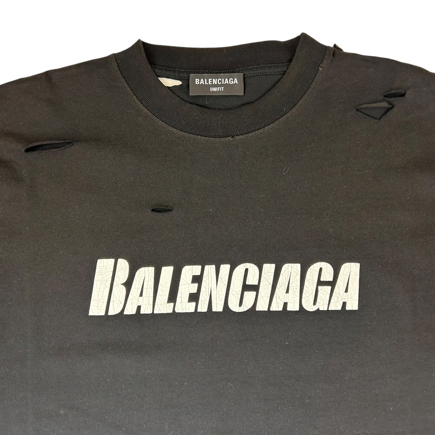 Balenciaga Destroyed T-Shirt Black