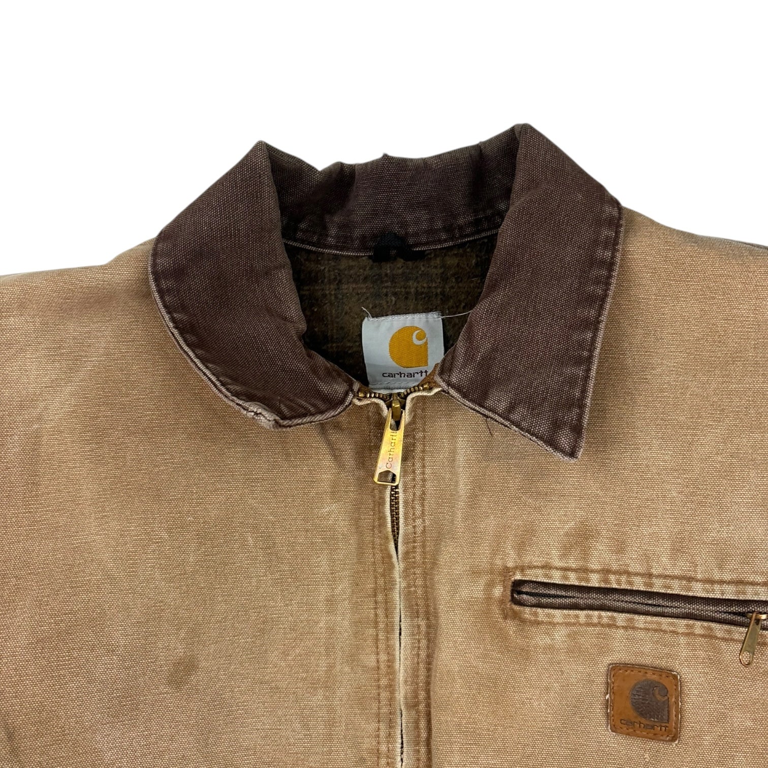 Vintage Carhartt Detroit Blanket-Lined Work Jacket Tan