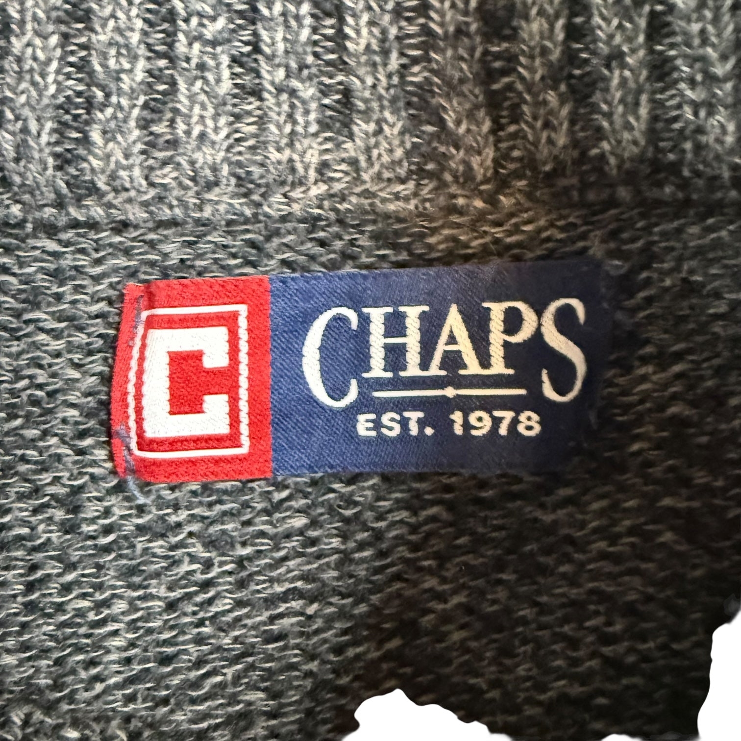 Vintage Chaps Knit Button Up Sweater Grey