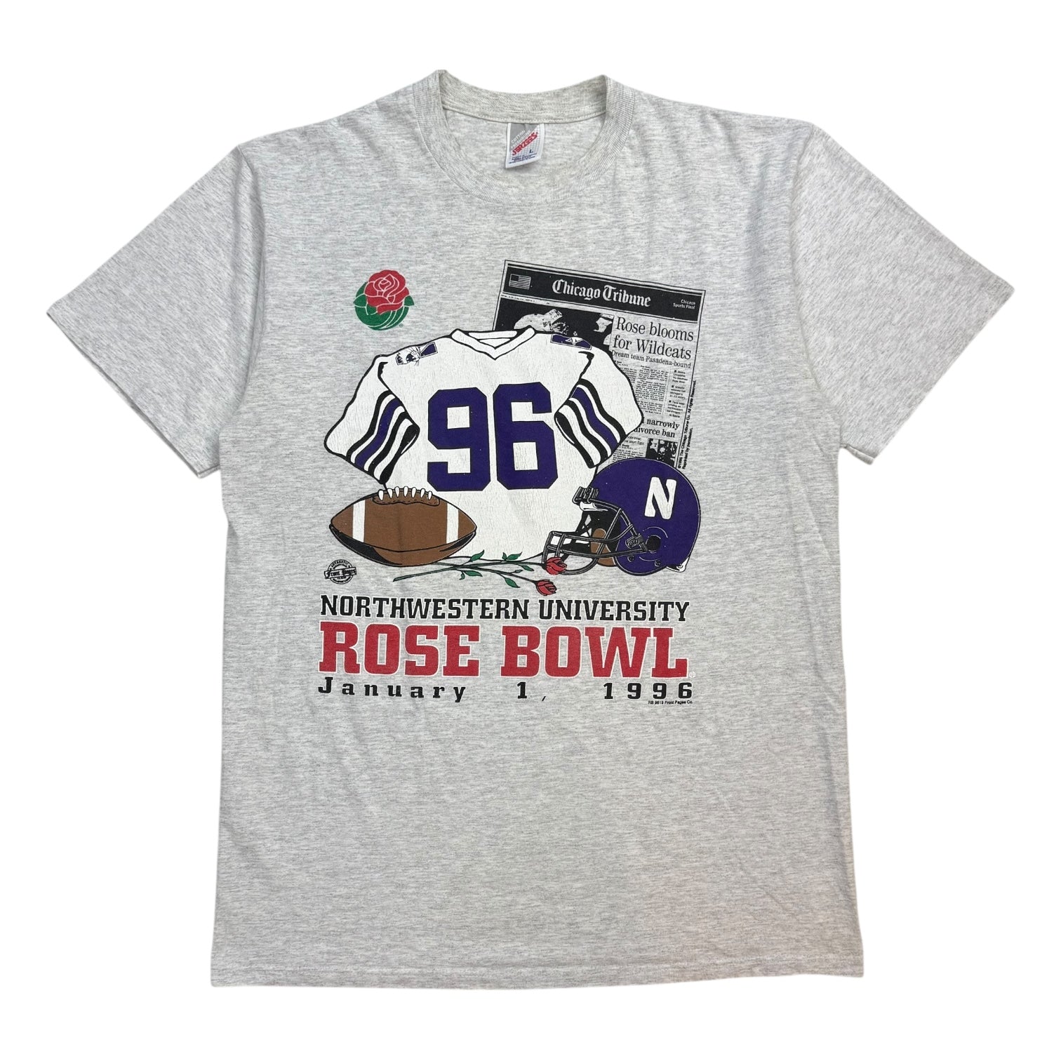 1996 Northwestern University Rose Bowl Tee Grey