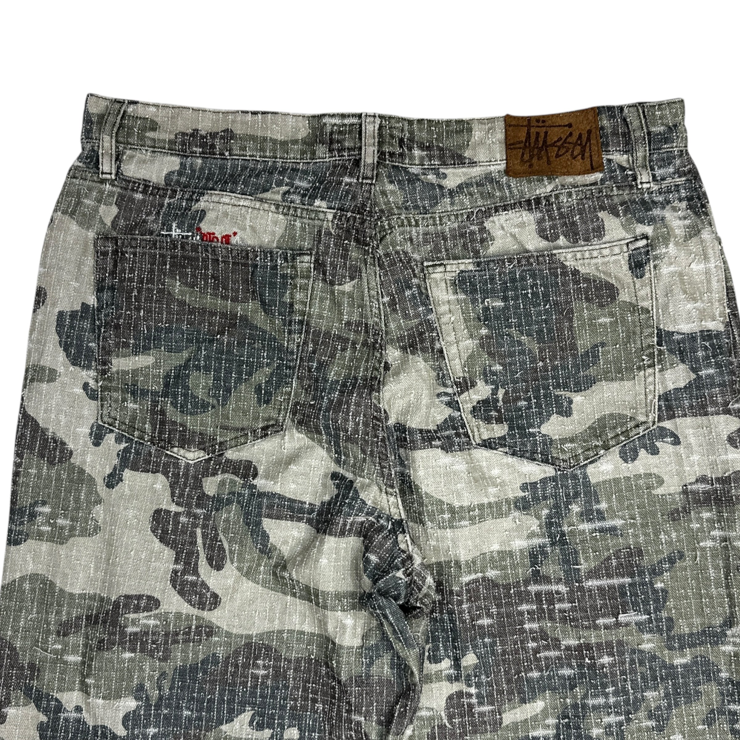Stussy Needlepunch Big Ol’ Jeans Woodland Camo