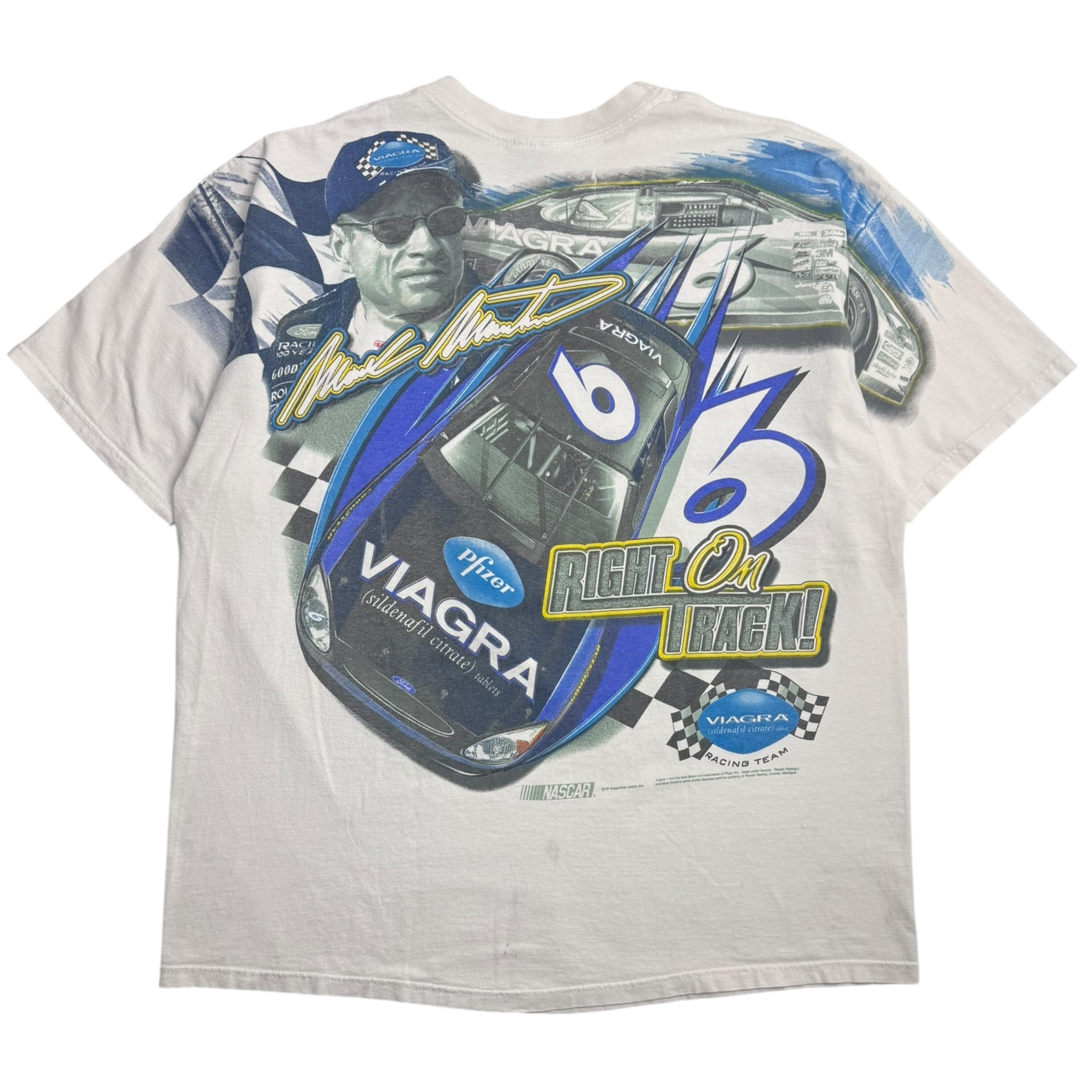Vintage The Racing Force! Mark Martin Viagra Promo NASCAR T-Shirt