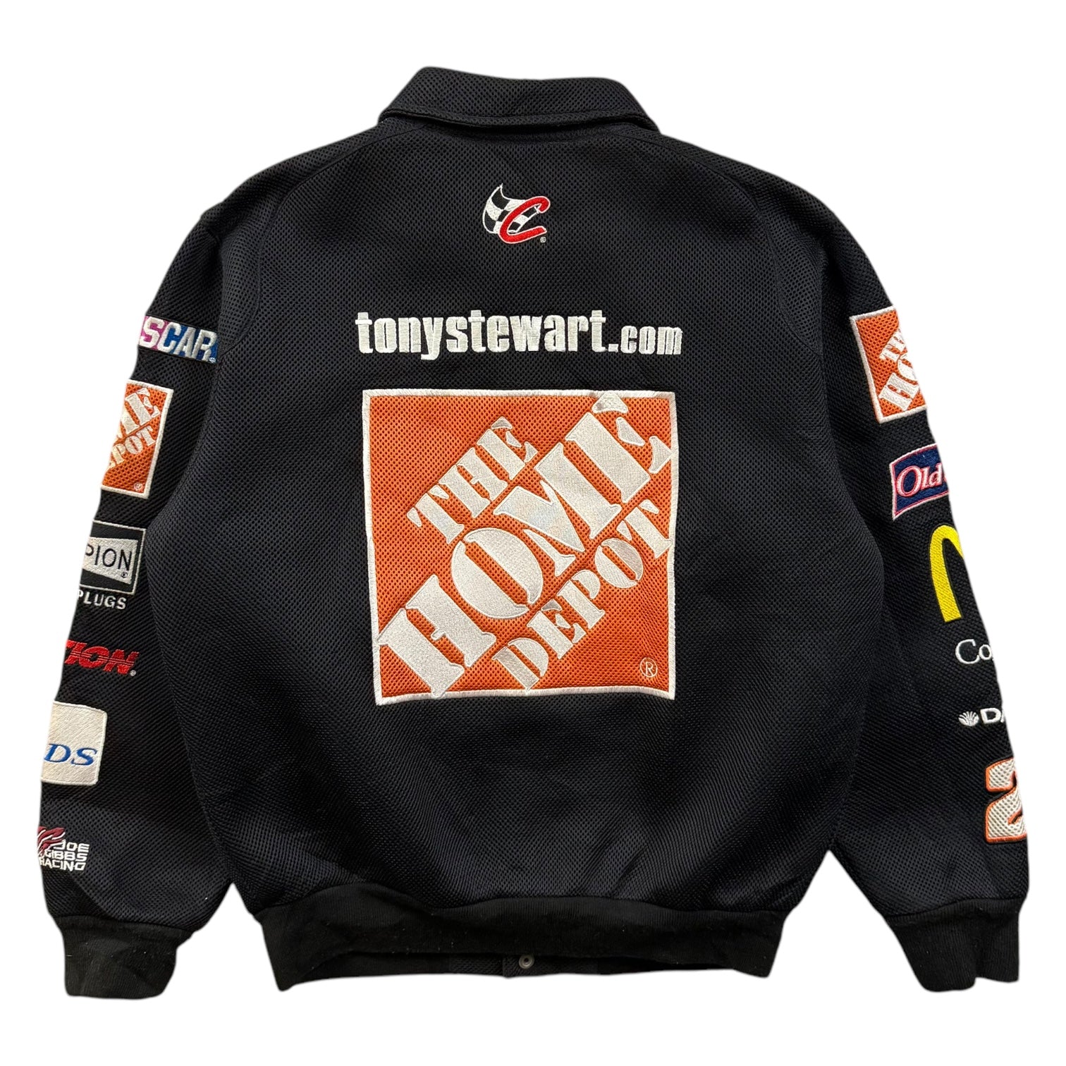 Vintage Jeff Hamilton NASCAR Tony Stewart Mesh Racing Jacket Black