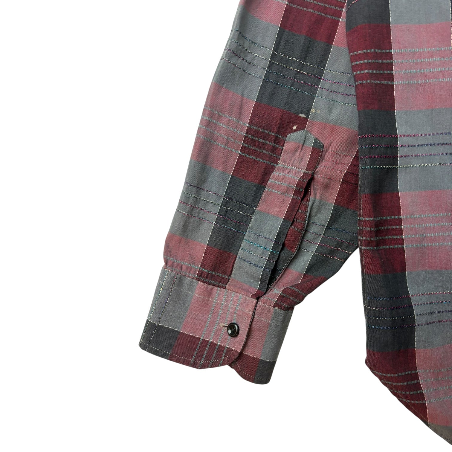Christian Dior Monsieur Plaid Button-Up Dress Shirt Red/Grey