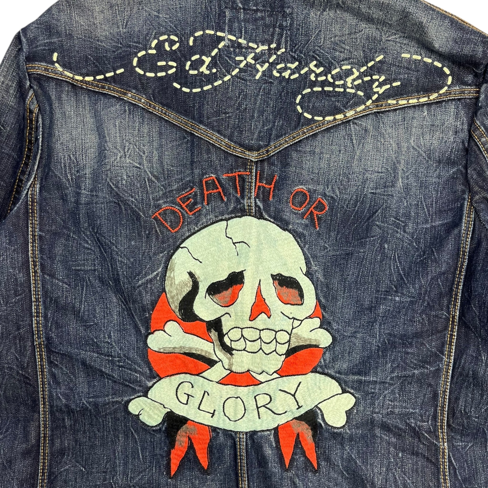 Vintage Y2K Ed Hardy Denim Blazer Jacket