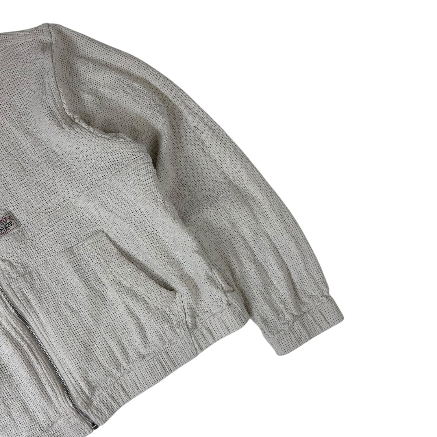 Stussy Workgear Mesh Zip Up Hoodie Bone