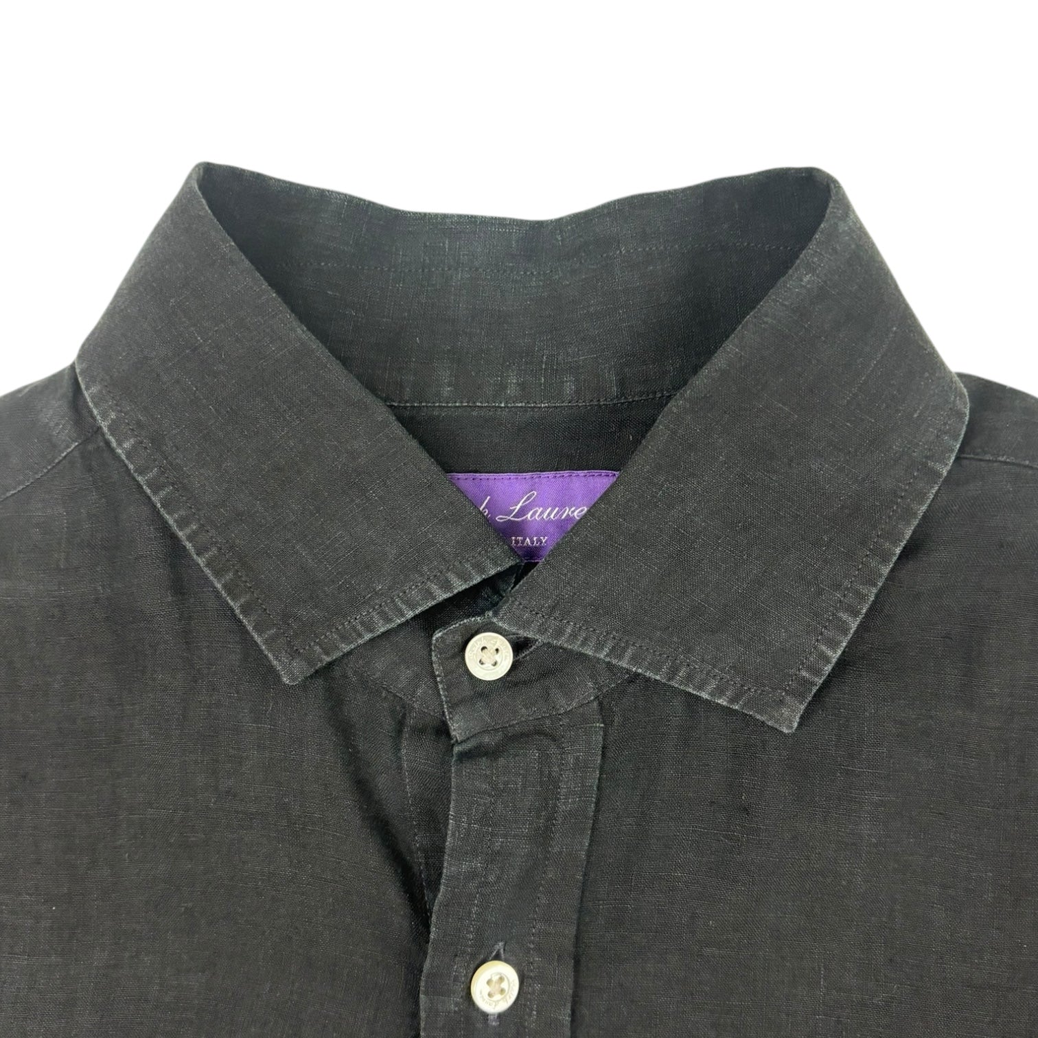 Ralph Lauren Purple Label Button-Up Dress Shirt Black