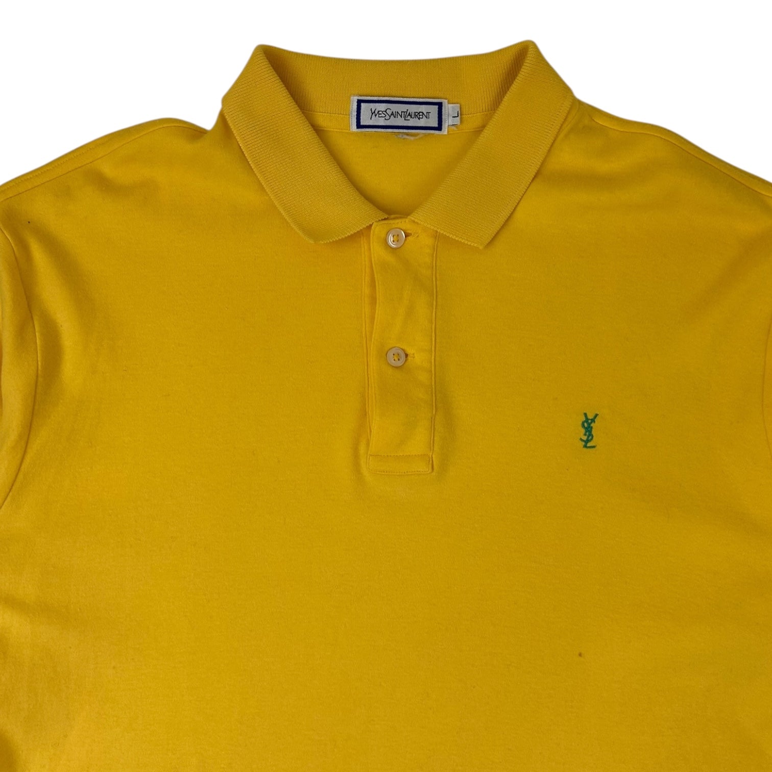 Vintage Yves Saint Laurent Long Sleeve Polo Shirt Yellow