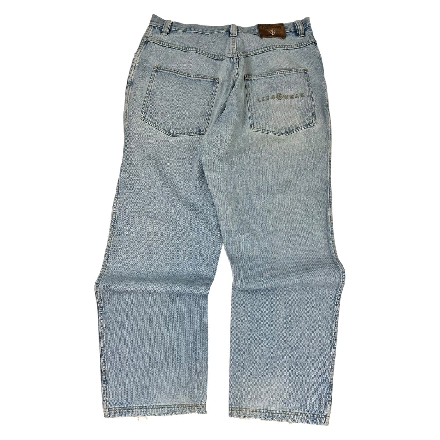 Vintage RocaWear Baggy Light Wash Denim Jeans Signature Embroidery