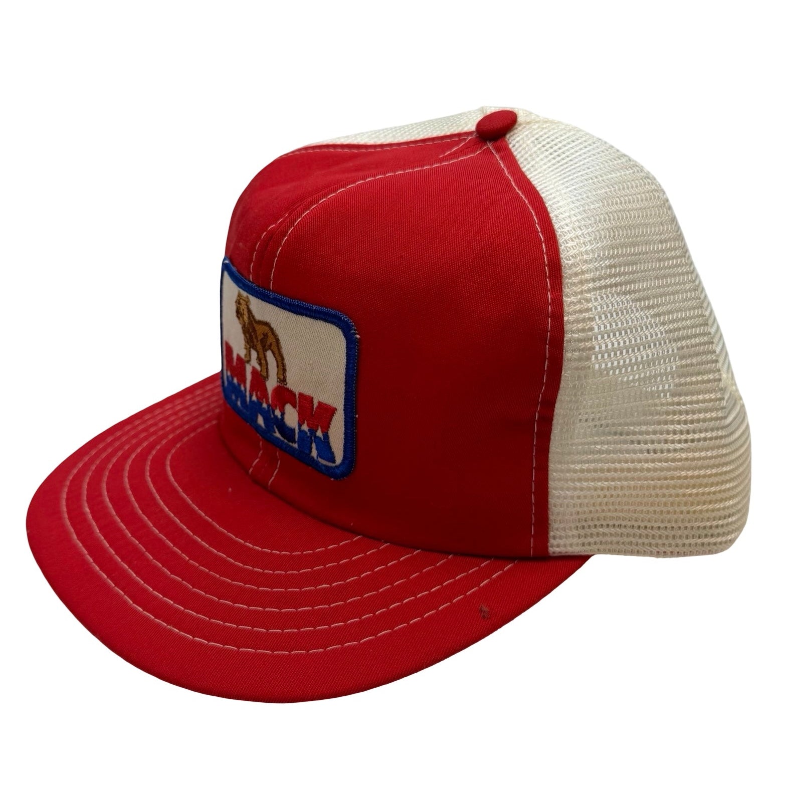 Vintage Mack Truck Snapback Trucker Hat Red