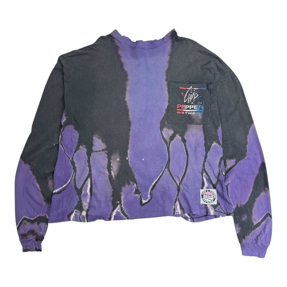 Vintage Chip And Pepper Wetwear Tie Dye L/S Tee Purple